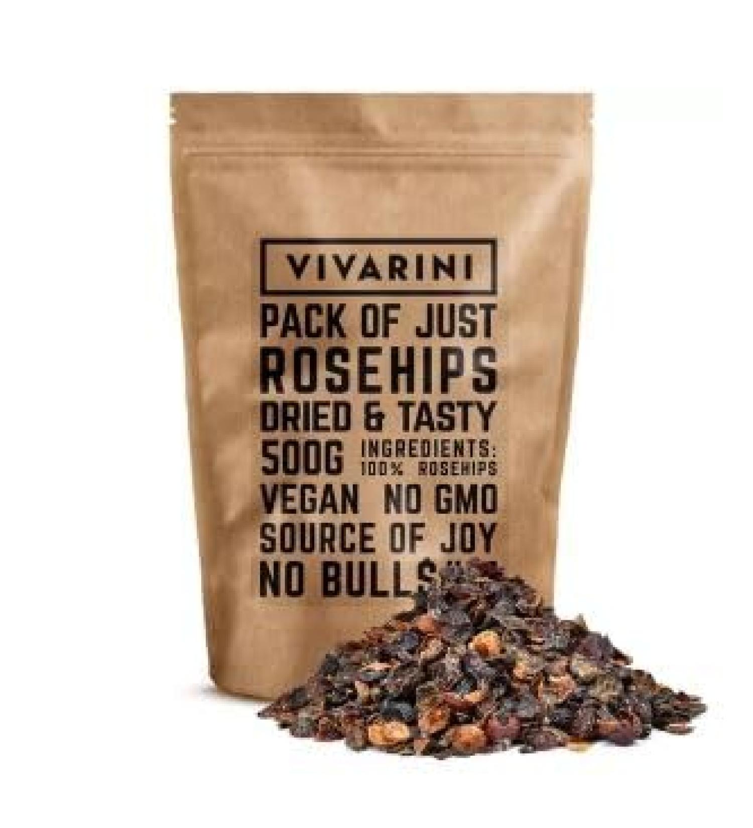 Vivarini Wild Rose Fruit 500g | Healthy Snack | Supplement to Tea, Yerba Mate, Dishes & Desserts | Valuable Source of Nutrients | Dried Wild Rose Fruit 0.5kg