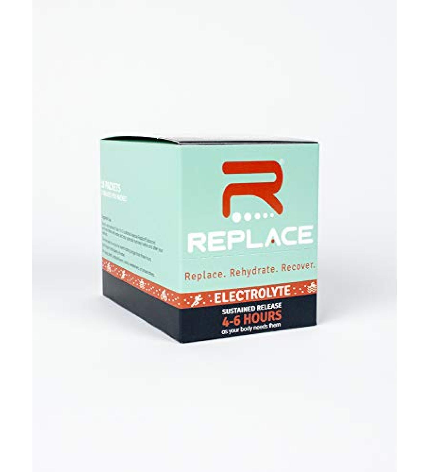 Buy Replace Sustained Release Electrolytes - Zero Sugar Vegan Non-GMO - 10 Packets for Hydration & Muscle Recovery - International Shipping - Buy Online on GoSupps.com
