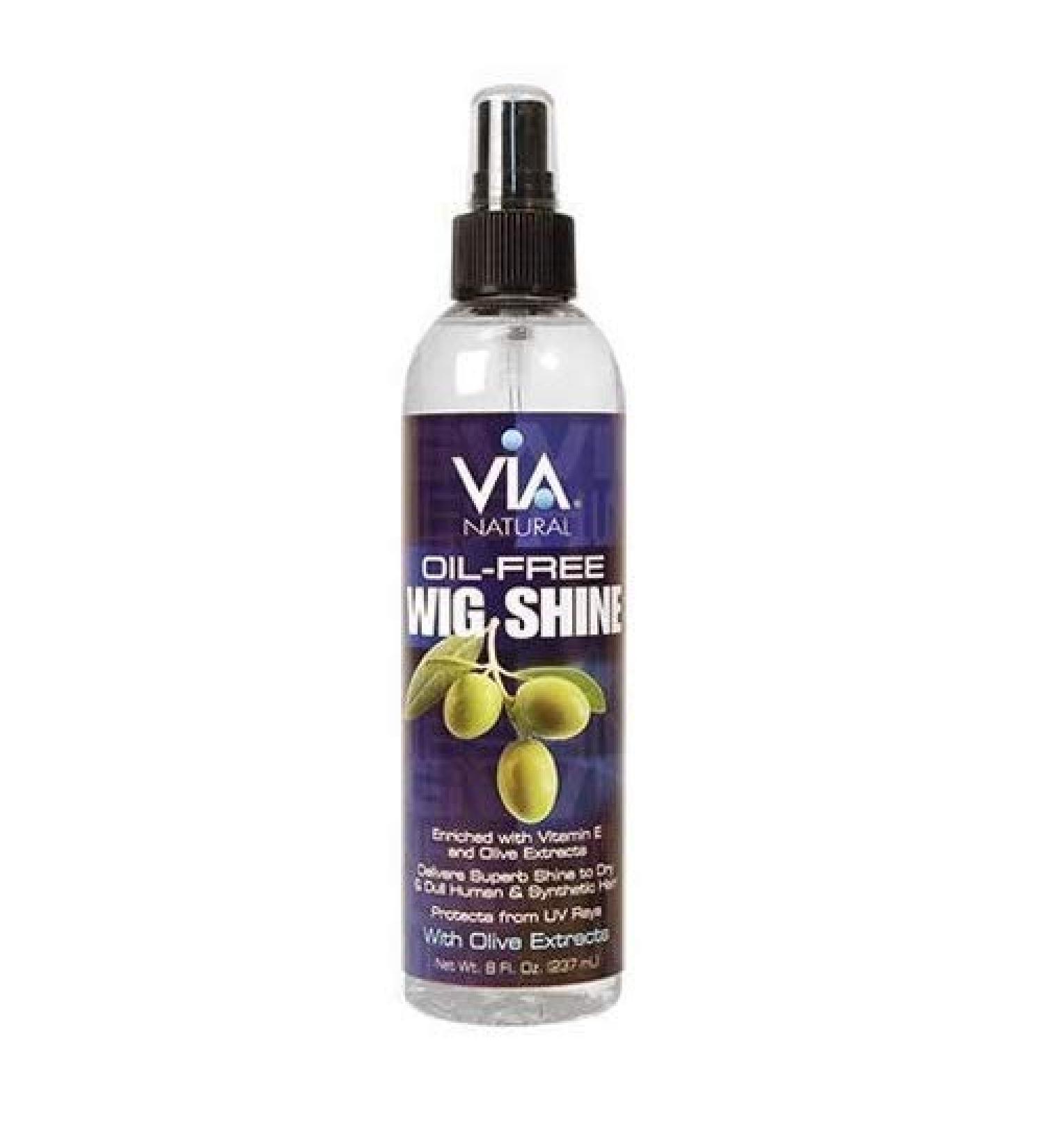 Via Natural Oil Free Wig Shine 8 Oz Pack of 6