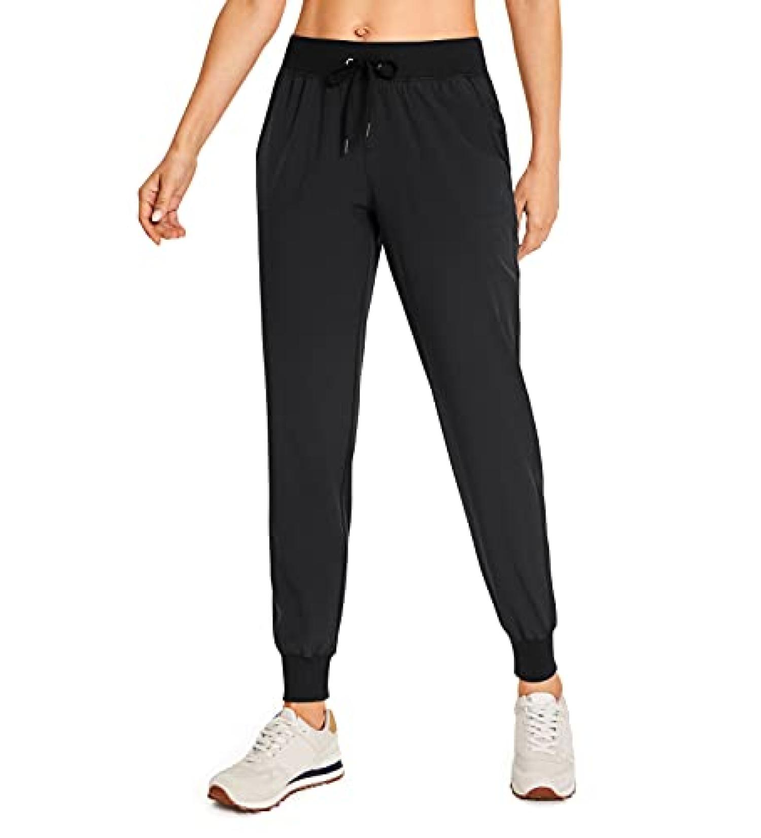 CRZ YOGA Women's Lightweight Joggers 27.5 - Outdoor Running Pants, Large Black - Buy Online on GoSupps.com