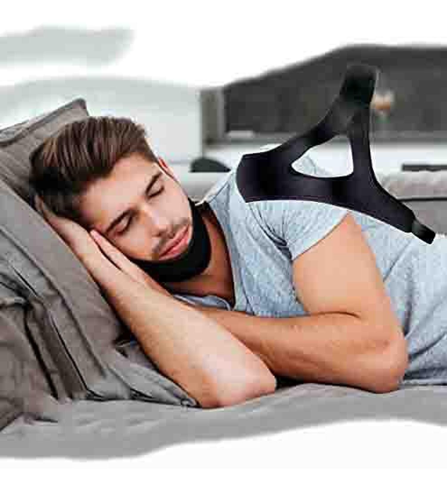SNOREX Anti Snore Chin Strap - Stop Snoring Aid Provides a Comfortable Sleep Solution as a Natural Support for The Jaw - Premium Adjustable Device Offering Relief for CPAP Mask Users