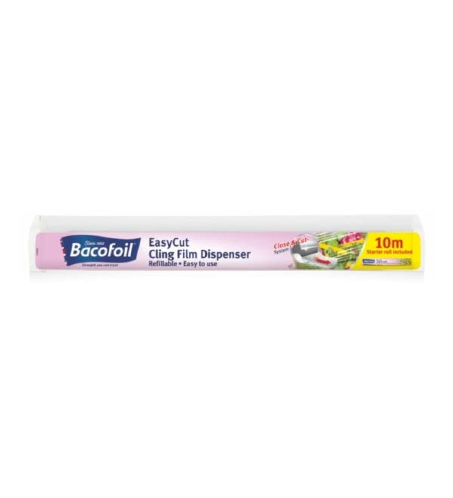 Homey Mart Refillable EasyCut Cling Film Dispenser with 10m Starter Roll
