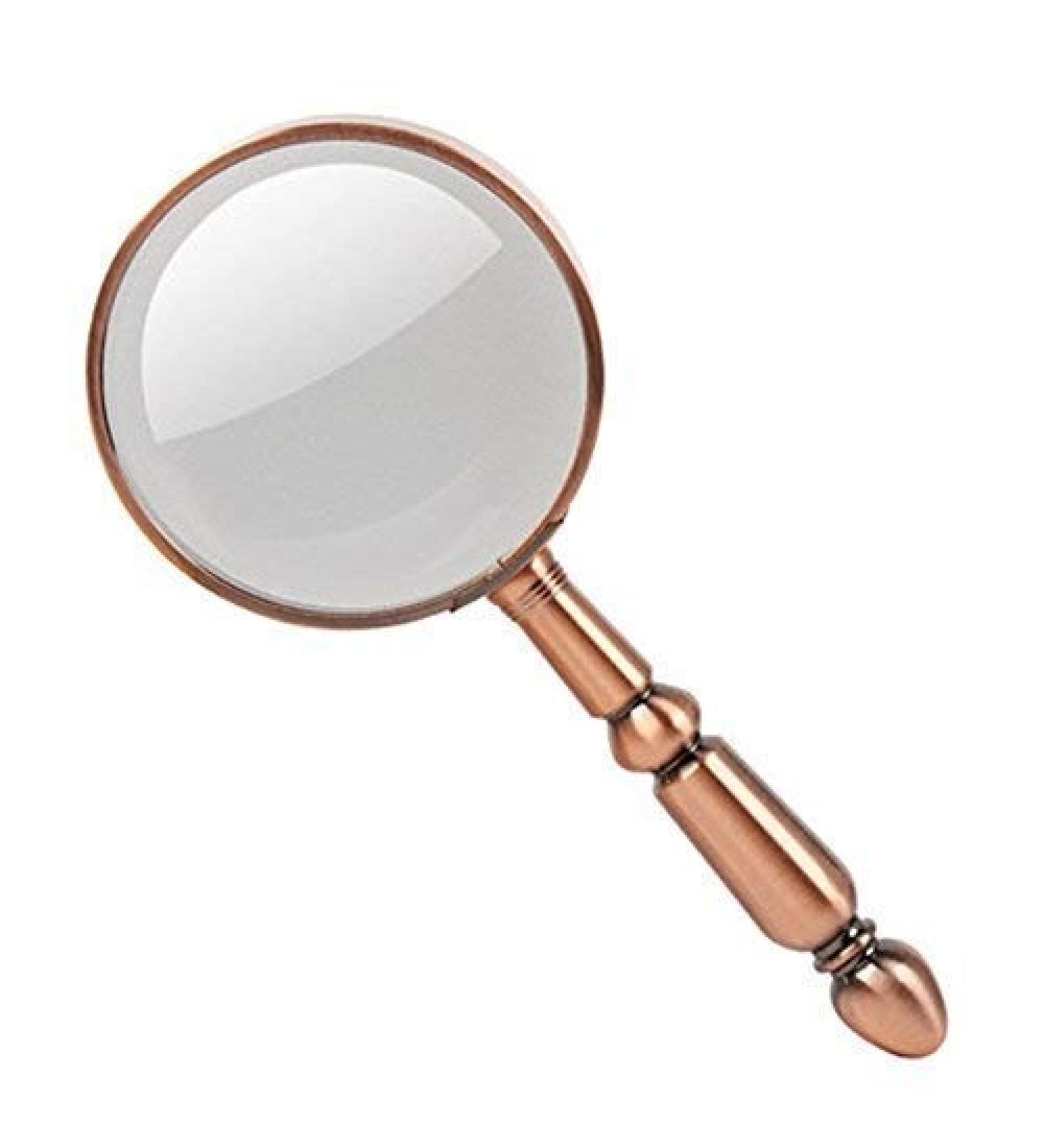 Glass Glass Full Metal Handheld Old Man Reading Magnifier Reading Newspaper HD Optical Glass Bronze Single Magnifier Magnifier for Reading Made in China - Buy Online on GoSupps.com