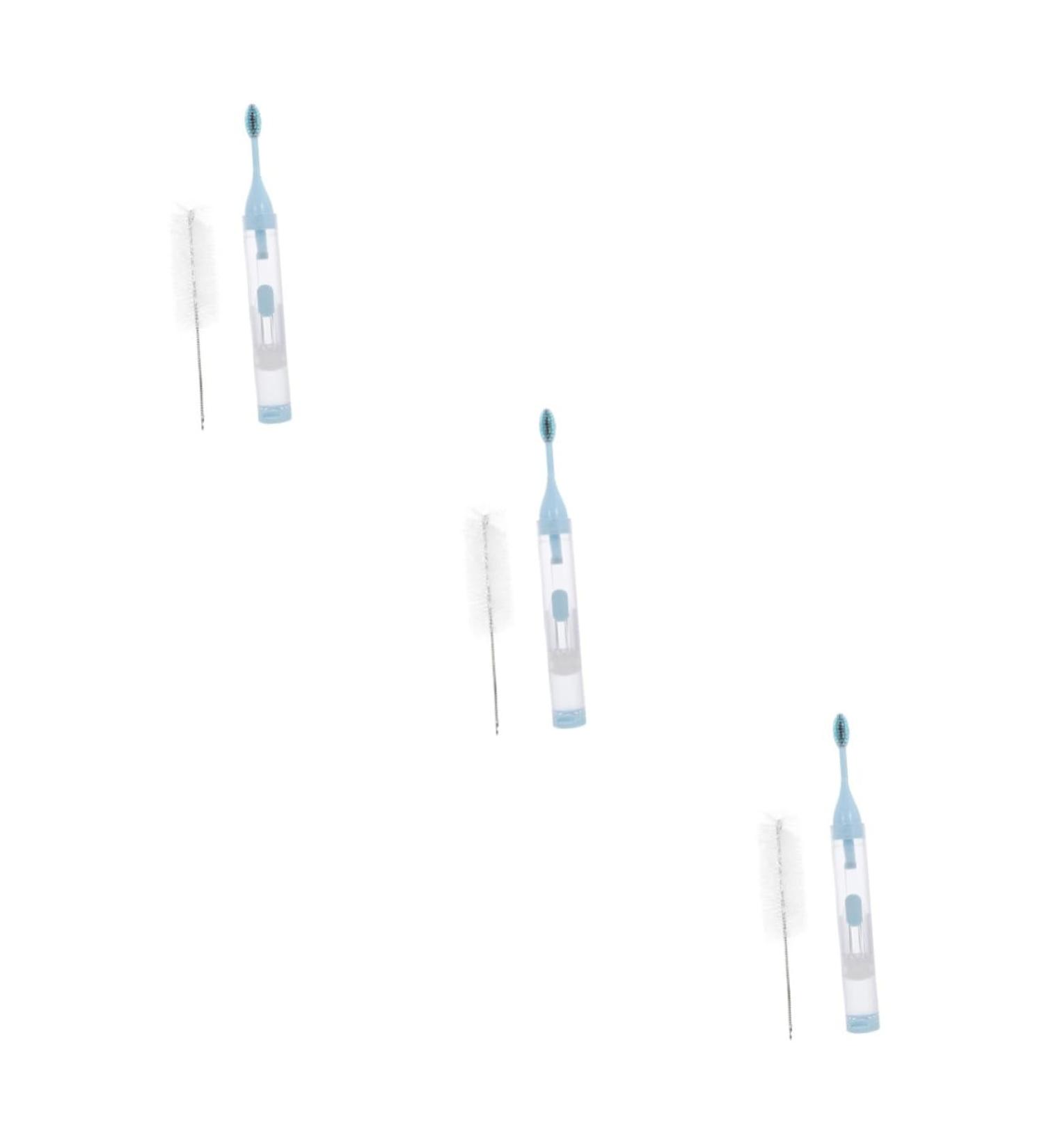 Buy Healvian 3ST Travel Toothbrush with Toothpaste & Braces Cleaning Brush - Manual Tooth Hygiene Kit (Blue 1 Pack) - Ideal for International Shipping - Buy Online on GoSupps.com