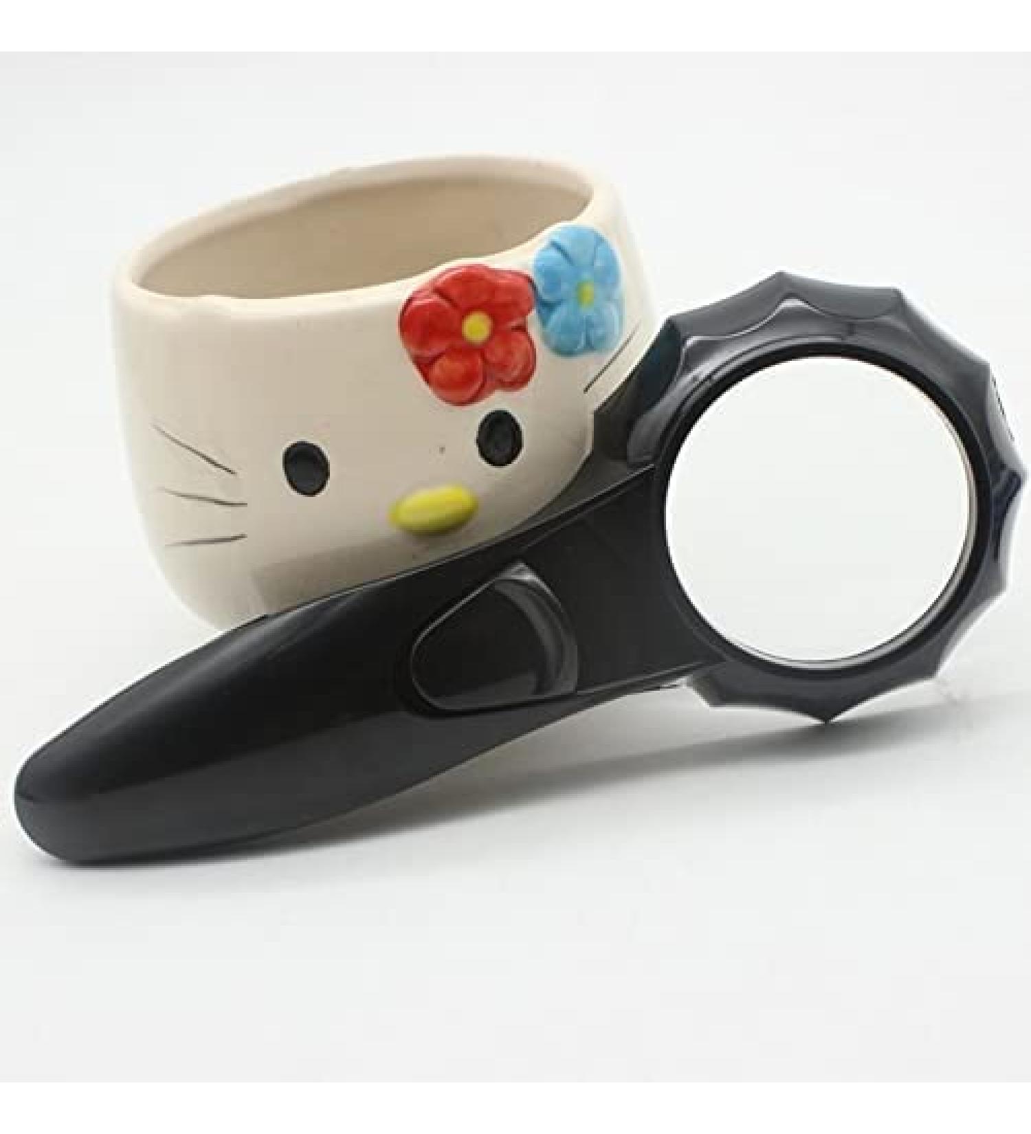 Magnifying Glass 7 Times Handheld Loupe for Children Students 7X Black Gift LED Reading Magnifier Magnifying Glass Illuminated Insect Viewer