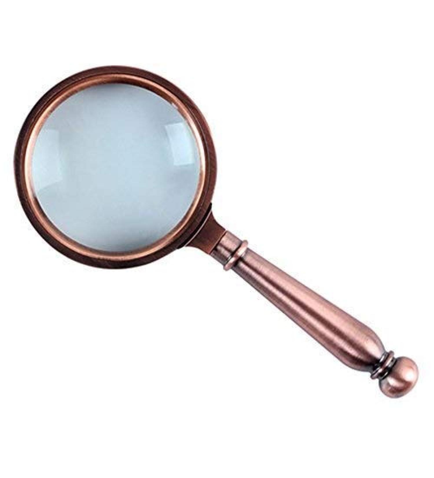 Glass Easy to Carry A Glass European Classical Optical Glass Bronze Handle Reading Enlarged Mirror 80mm 10 Times Magnifier Magnifier for Reading Made in China - Buy Online on GoSupps.com