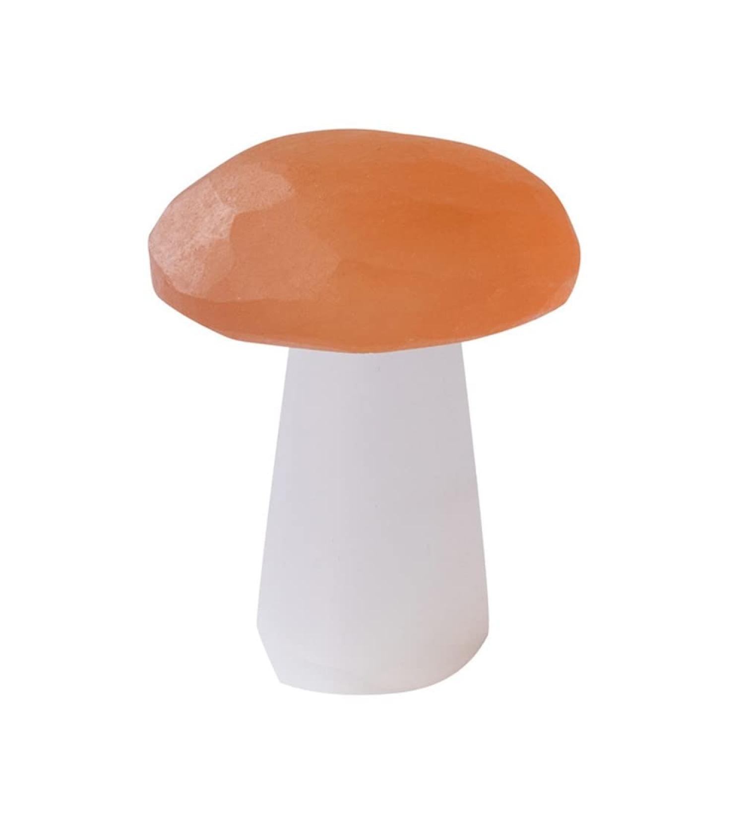 Natural Selenite Mushroom Figurine Hand Carved Quartz Polished Mushroom Crystal Stone Crafts Home Decoration Gift Full of Texture Rose - Buy Online on GoSupps.com