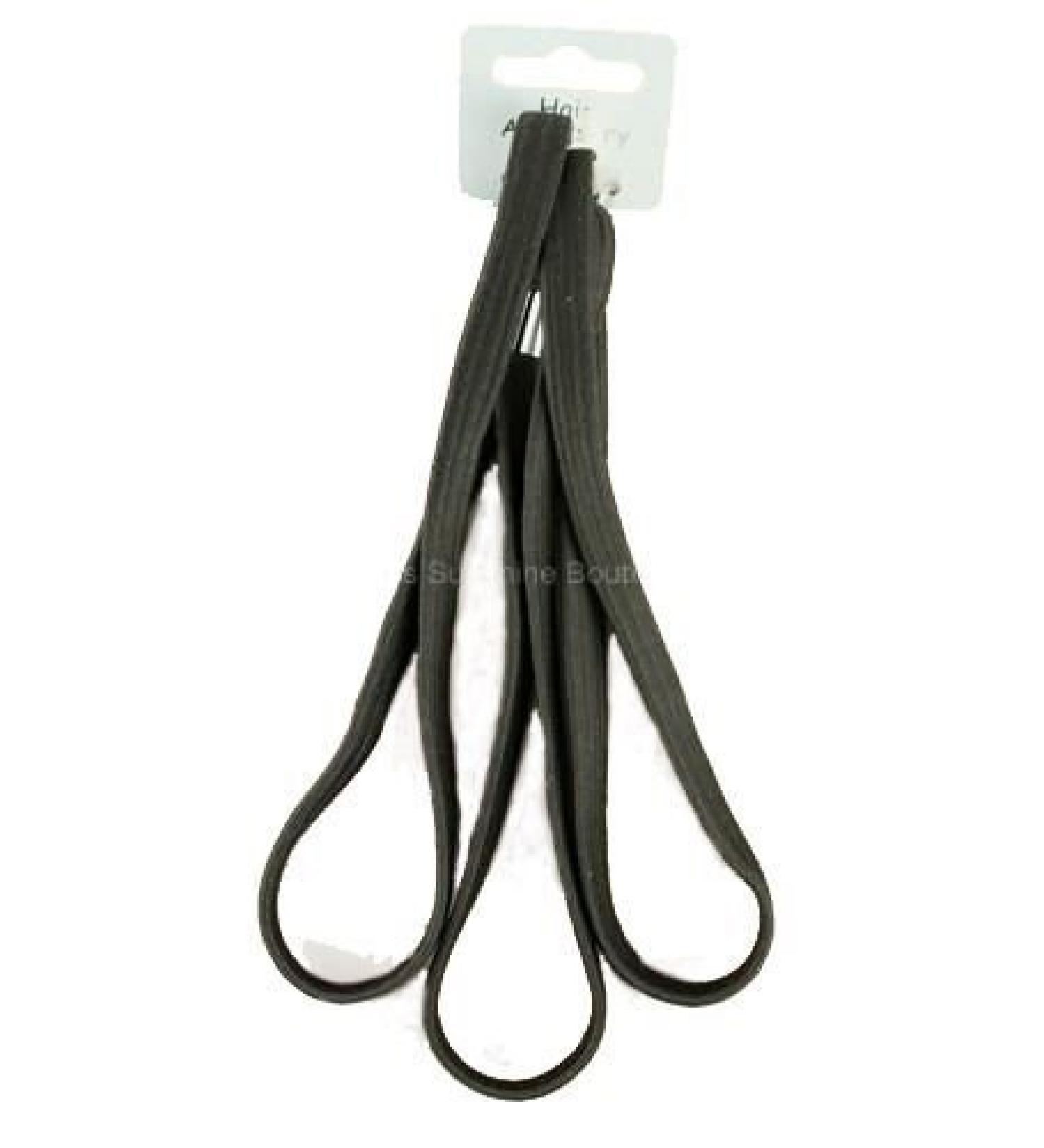 Hairband IN7682 elastic plain black 3 pieces