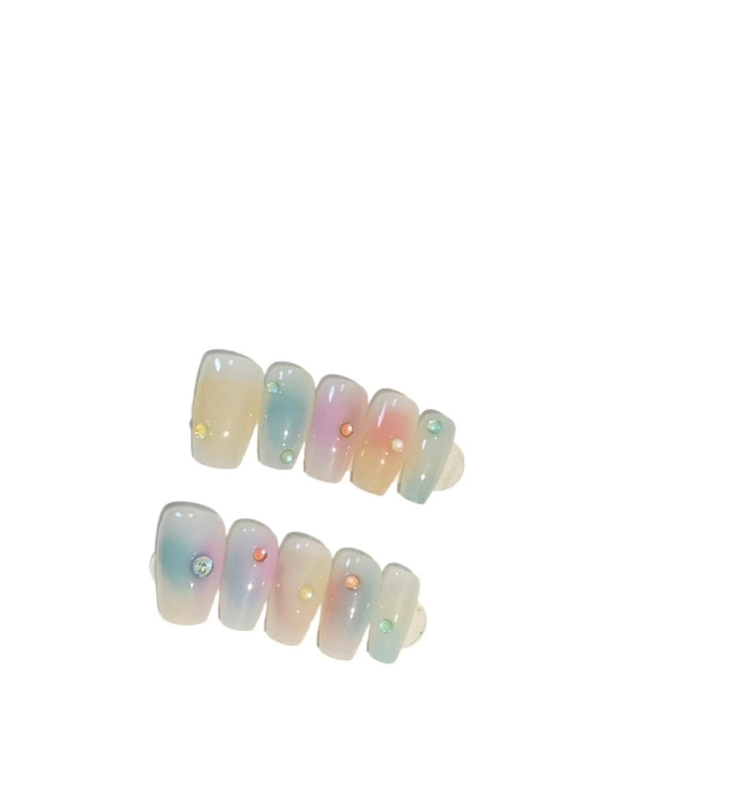 Hand Worn Nail Art Patches Coffin Shaped Fake Nails(S) - Buy Online on GoSupps.com