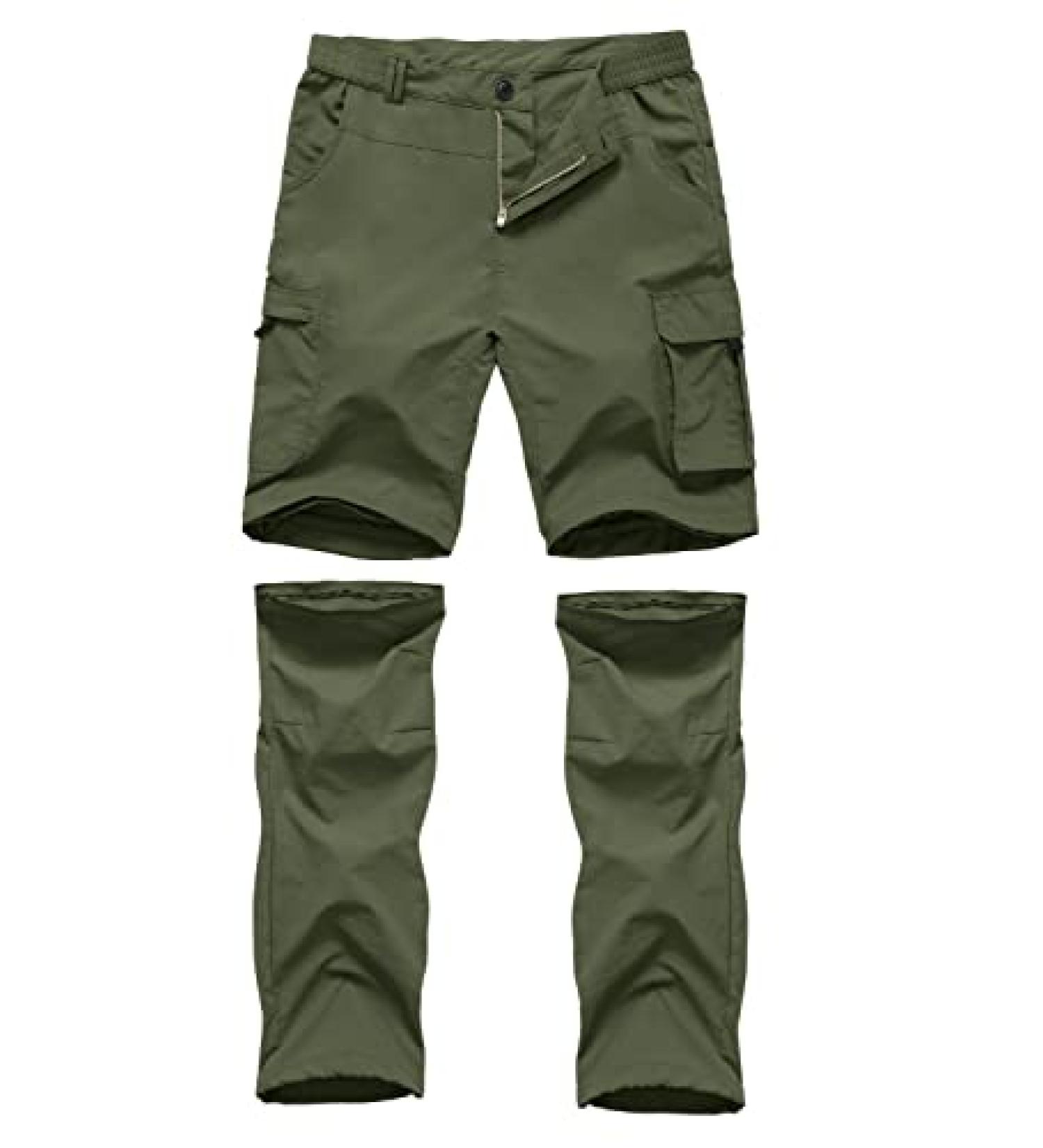 Men's Waterproof Quick Dry Hiking Pants - Lightweight Outdoor Fishing Work Pants 34 Army Green - Buy Online on GoSupps.com