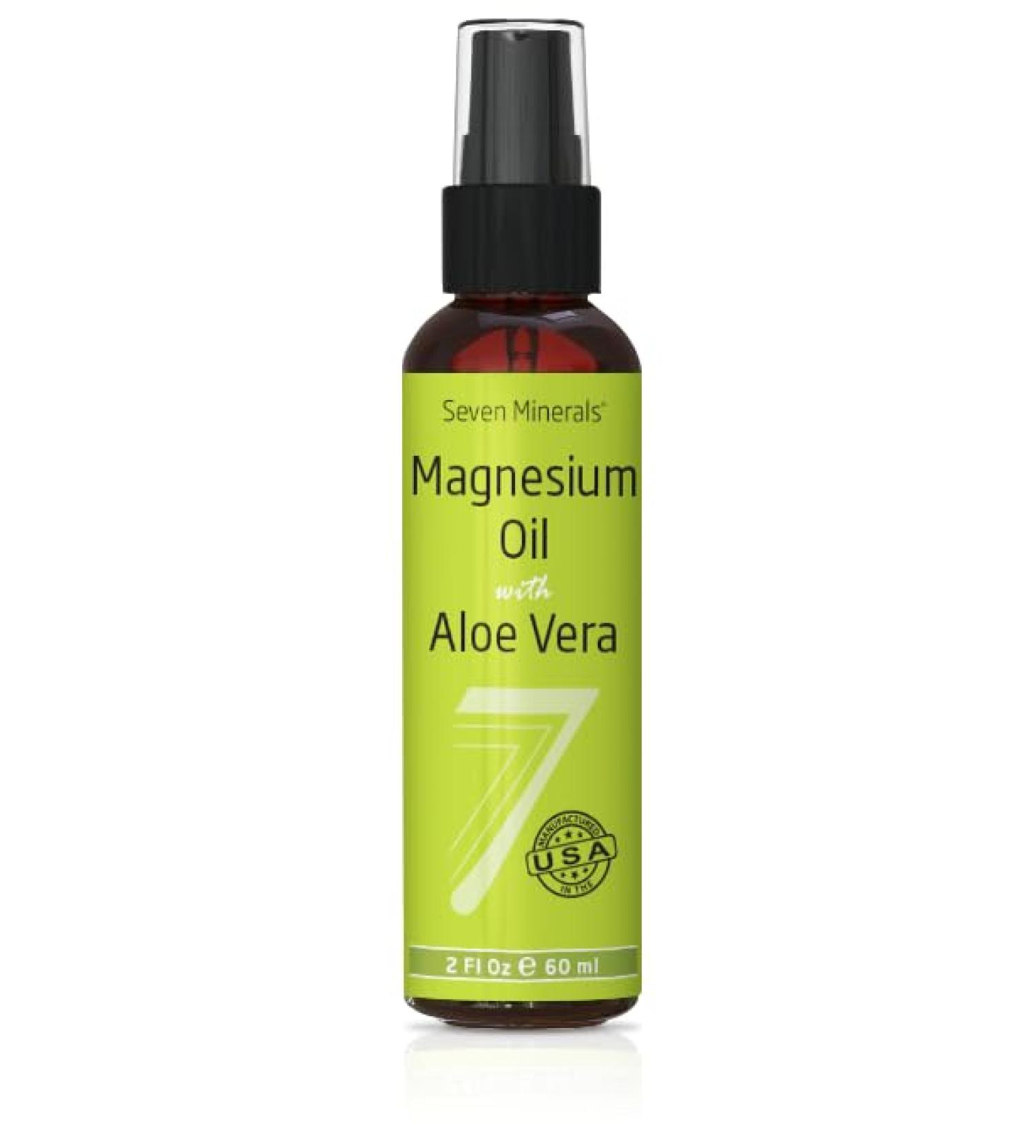 Magnesium Oil Spray with Aloe Vera - Less Itchy - Use as Magnesium Spray Deodorant - Made in USA - Get Healthy Hair & Skin and Sleep Better - Free eBook Included (Big 12 oz) (2 Fl Oz) 2 Fl Oz (Pack of 1)