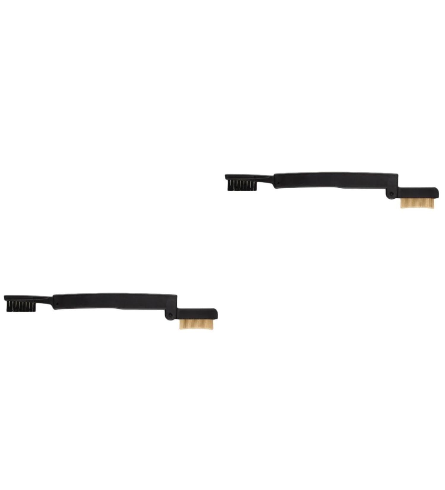 FRCOLOR 2 Pcs Eyebrow Comb & Eyelash Curler Set - Metal Teeth Eyebrow Brush Portable Steel Lash Comb for Perfect Brows - Buy Online on GoSupps.com