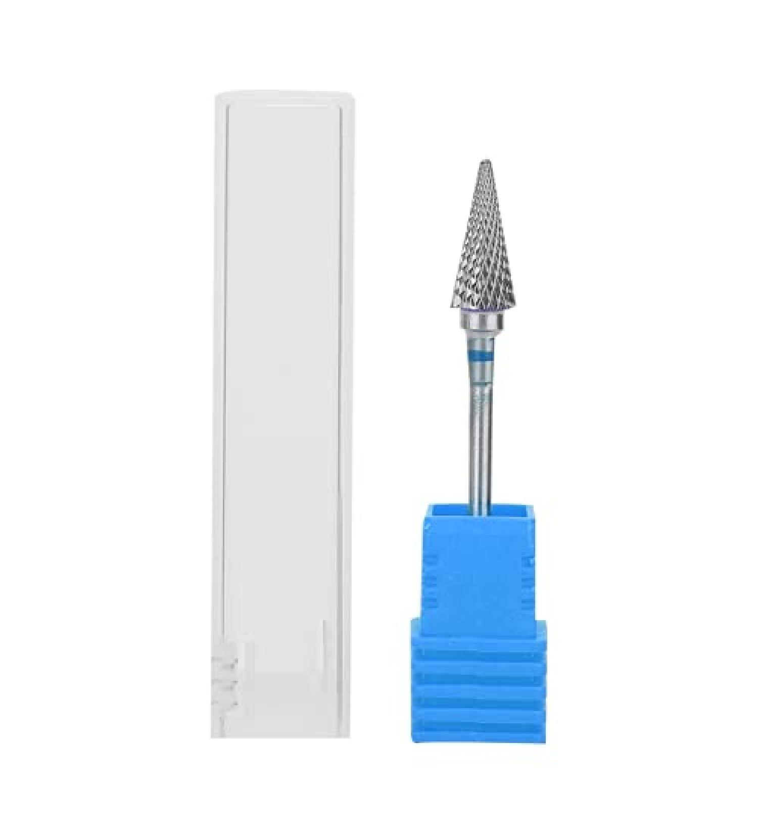 Lyrlody Nail Drill - Professional Conical Tungsten Steel Tip for Manicure Pedicure Gel & Acrylic Nail Art - Medium Grained (Blue Label) - Buy Online on GoSupps.com