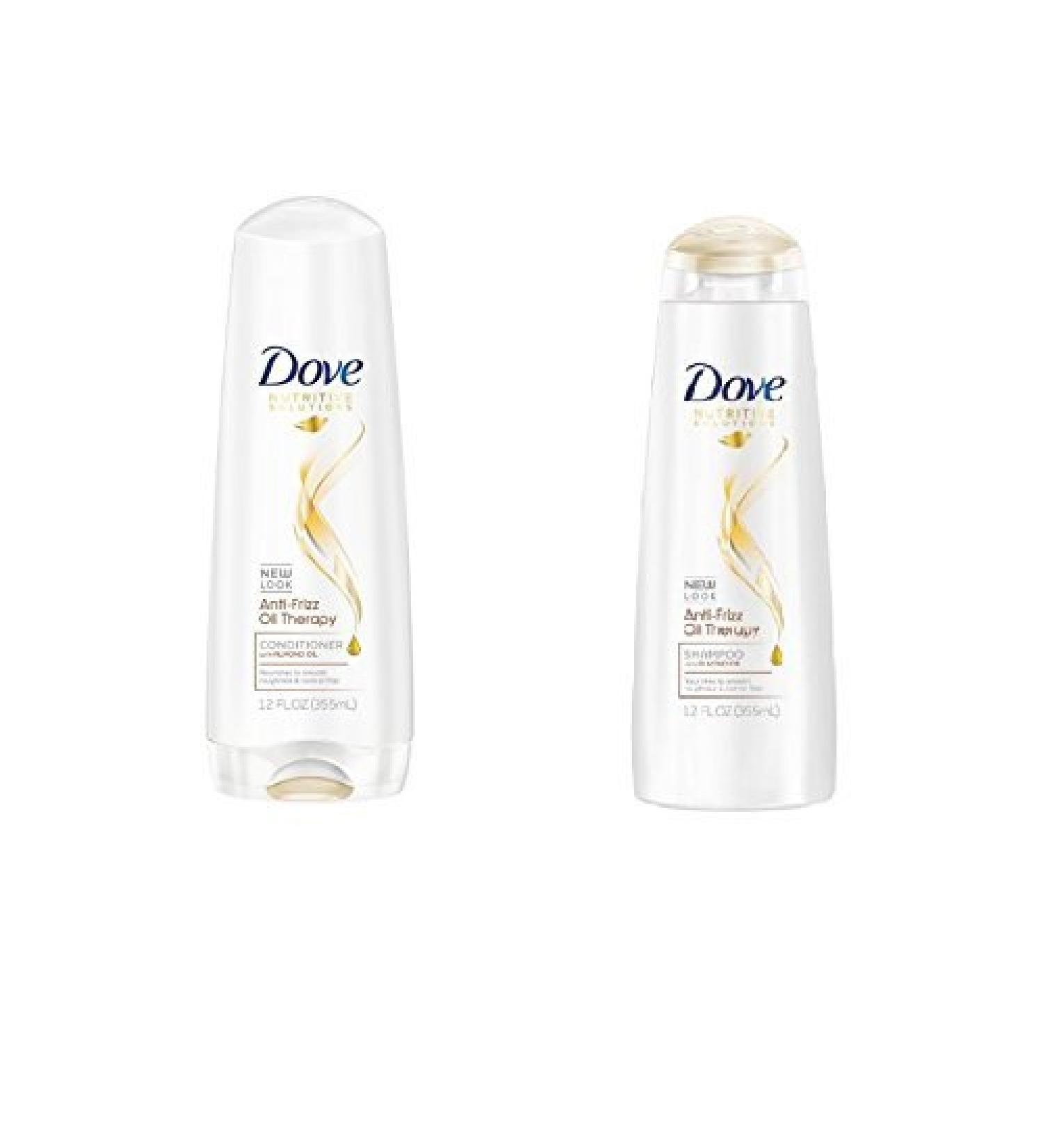 Dove Anti-Frizz Oil Therapy Shampoo and Conditioner Set 12 Ounces each
