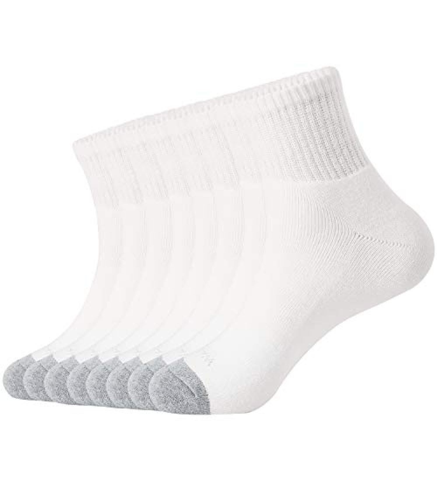 WANDER Men's Athletic Ankle Socks 8 Pairs - Thick Cushion Running Socks for Men & Women - Cotton Socks 9-12 - A-white - Buy Online on GoSupps.com