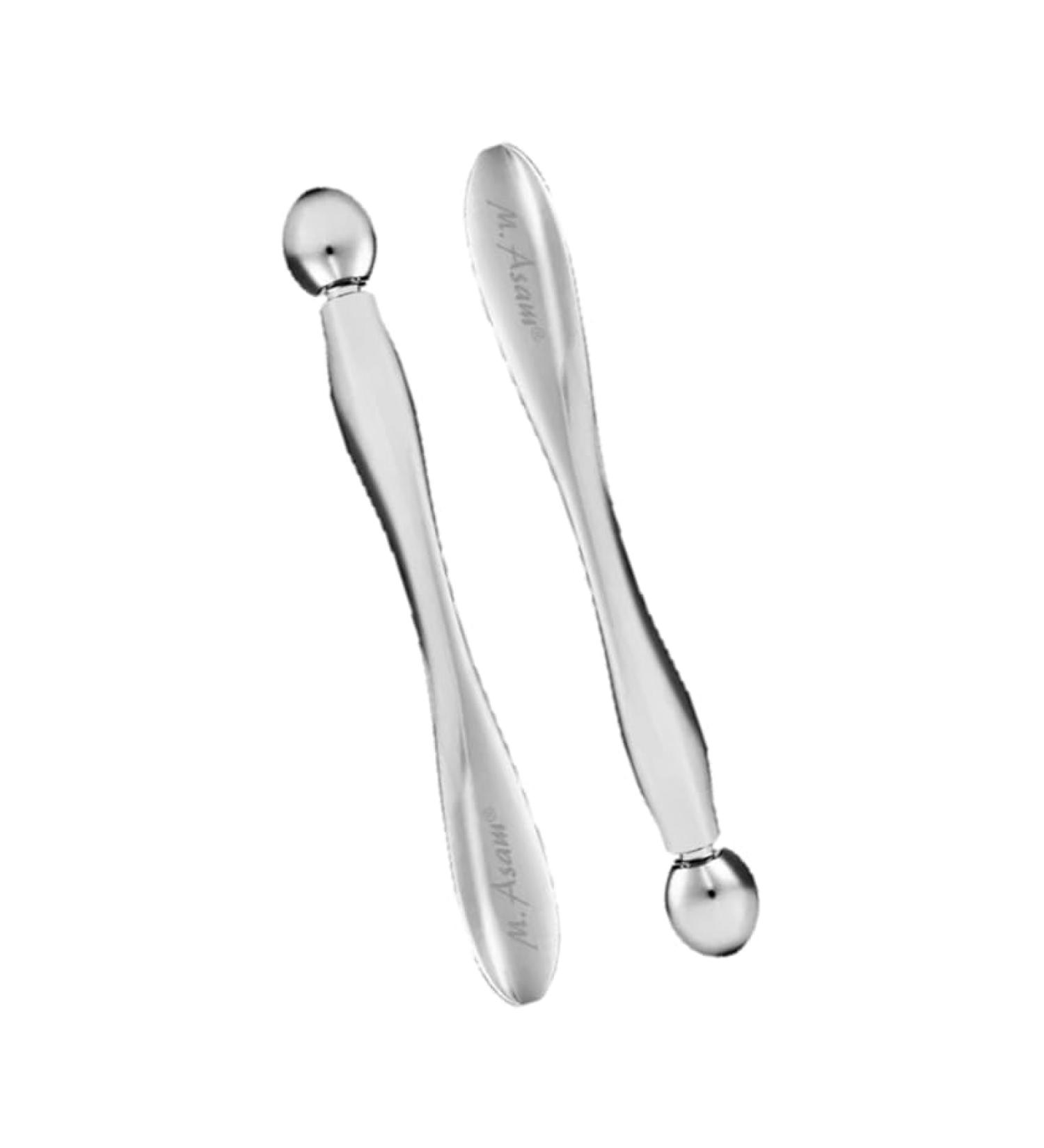 Generic 2 Set Eye massage spatula - Eye Massage Spatula - Exclusive metal spatula with a round head for a cooling massage of the eye area - for cream makeup (2)