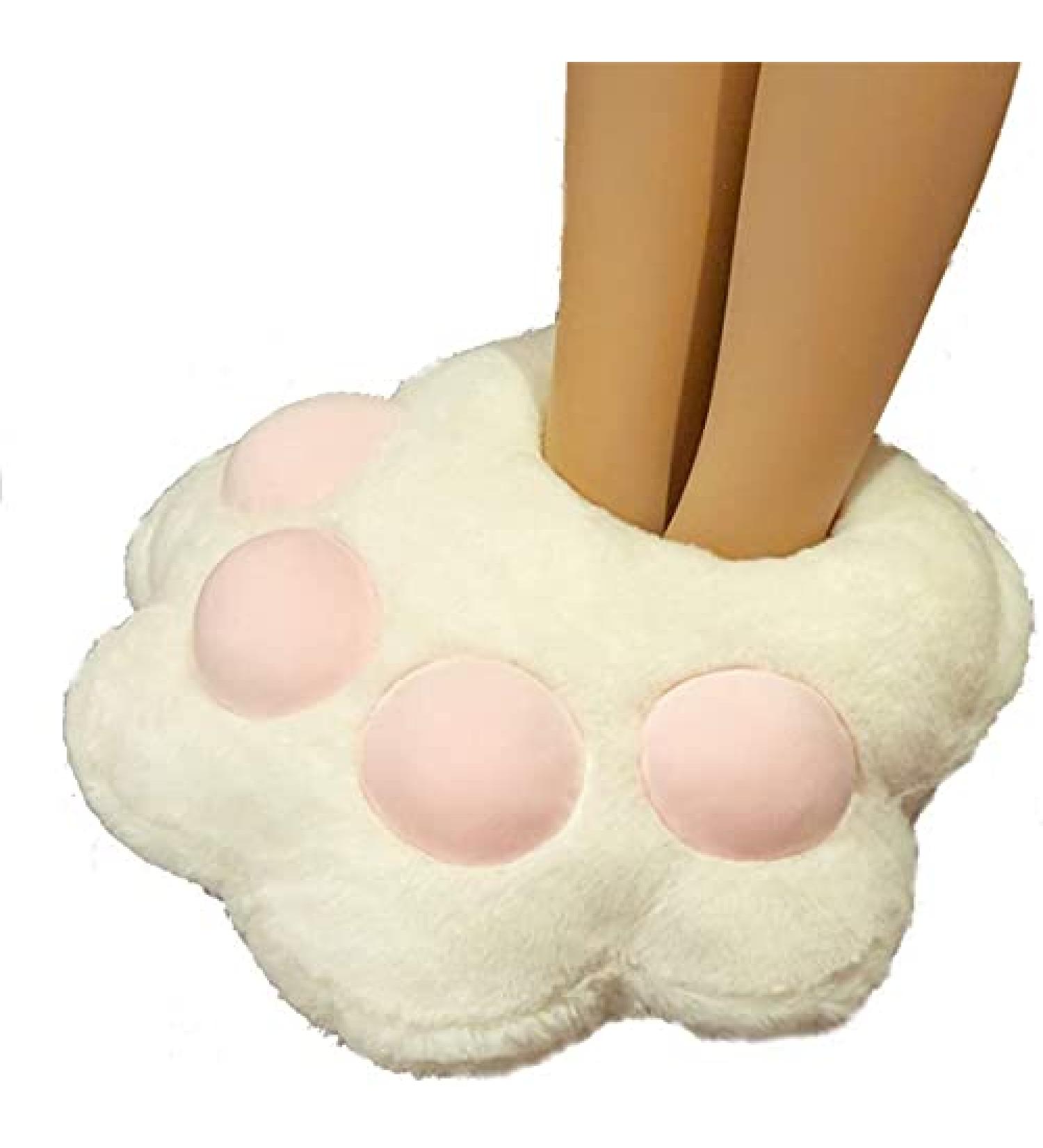 Shairmb Heated Foot Warmer for Women | Cat's Claw Plush Foot Warmer & Cozy Hot Water Bottle Bag | 38x38cm White - Buy Online on GoSupps.com