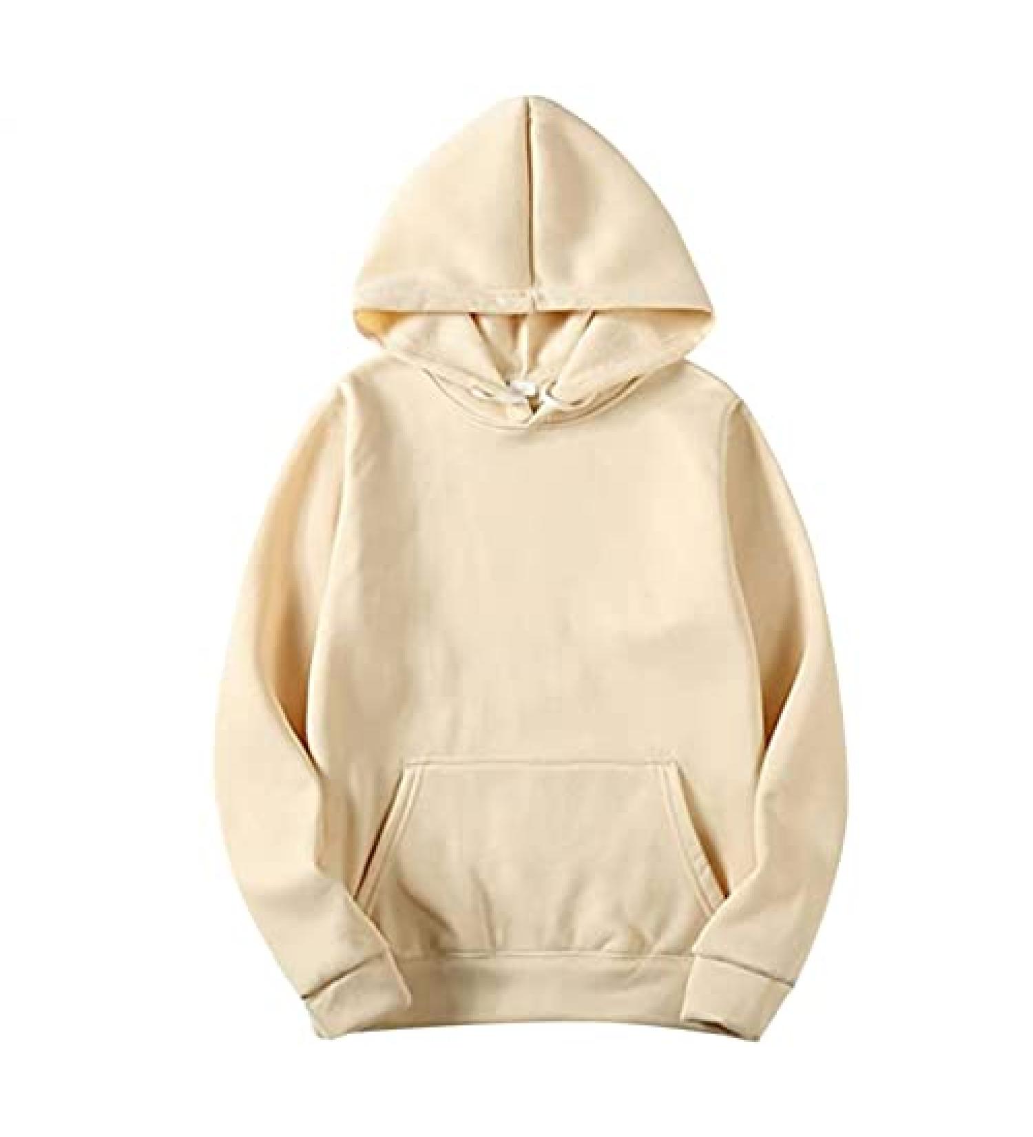Men's Beige X-Large Hooded Fleece Pullover for Workout and Athletics - Buy Online on GoSupps.com