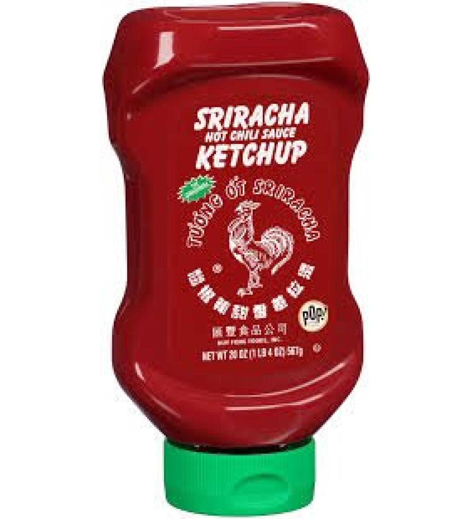 Sriracha Hot Chili Sauce Ketchup 1- 20oz. Bottle Squeeze Top