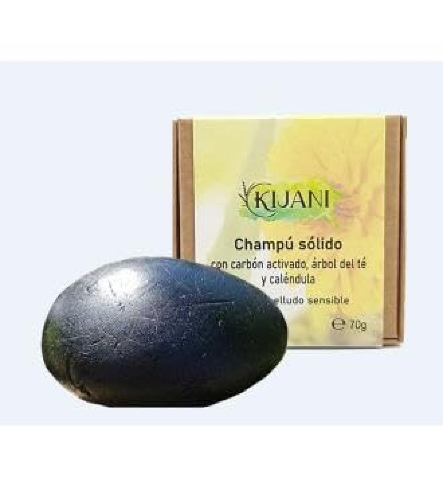 KIJANI SOLID SHAMPOO FOR SENSITIVE HAIR with activated charcoal 70g