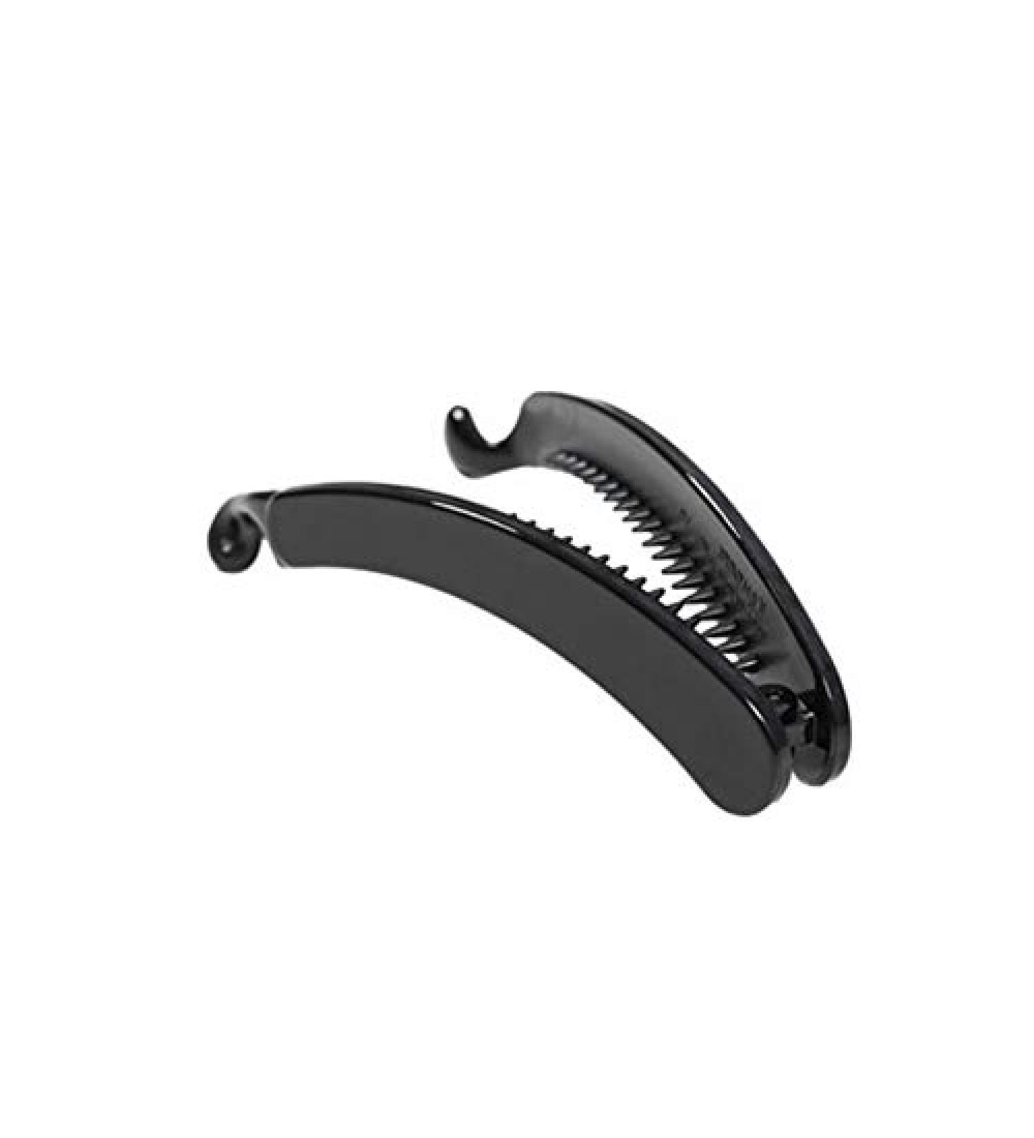 Classic Black Banana Hair Clip for Women - 11cm Twisted Plastic Hair Accessory - Buy Online on GoSupps.com