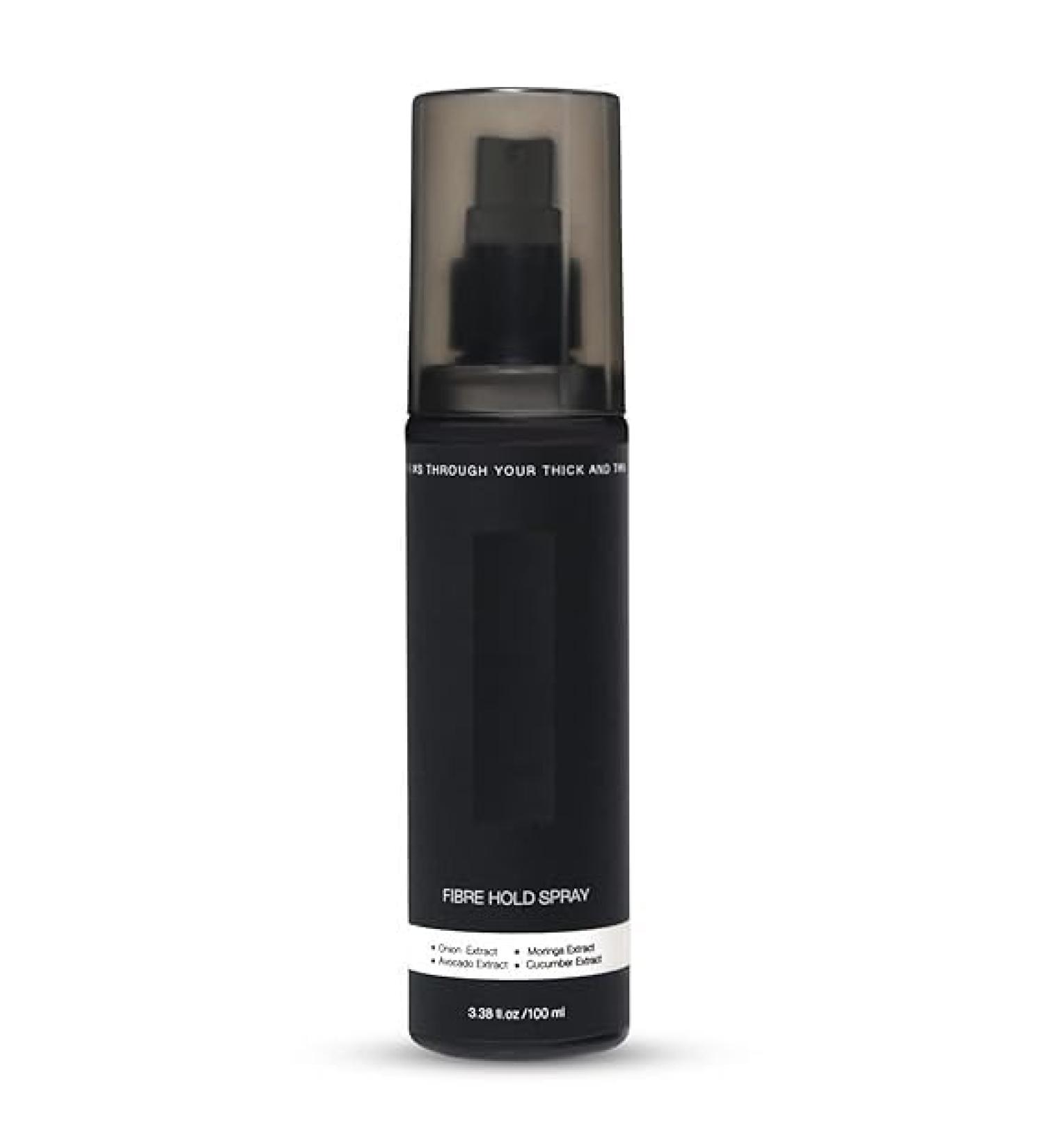 HAIR FIBRES Unisex Water Resistant Locking Spray for All Hair Building Fibers (100ml) | Strong Hold All Day | Fiber Holding Hair Spray Black