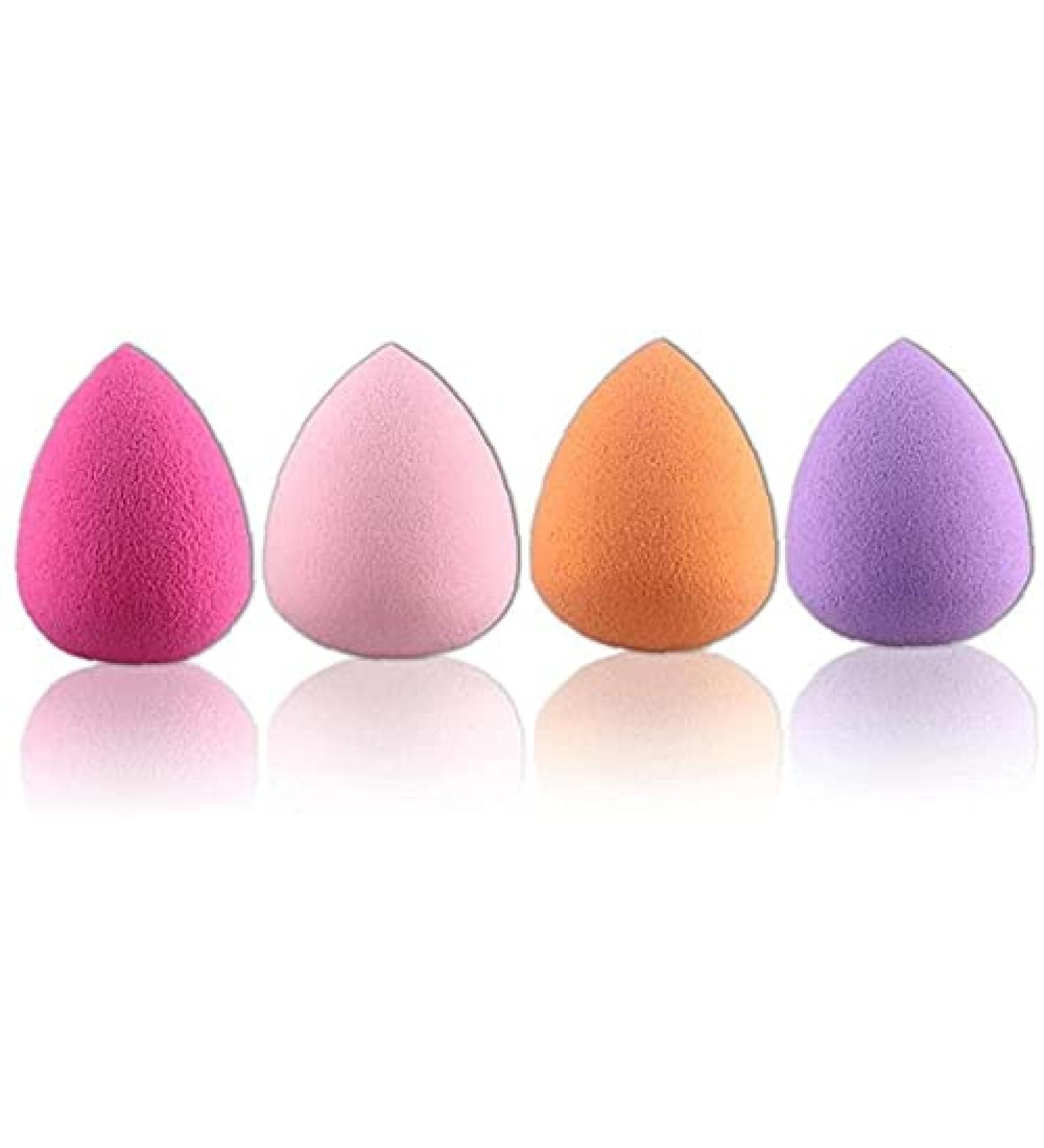 Makeup Makeup Sponges4pcs Sponges Water Drops Beauty Makeup Blender Blending Cosmetics Form Sponge Buds Egg-Shaped Set for Concealer Contouring Powder Deft - Buy Online on GoSupps.com