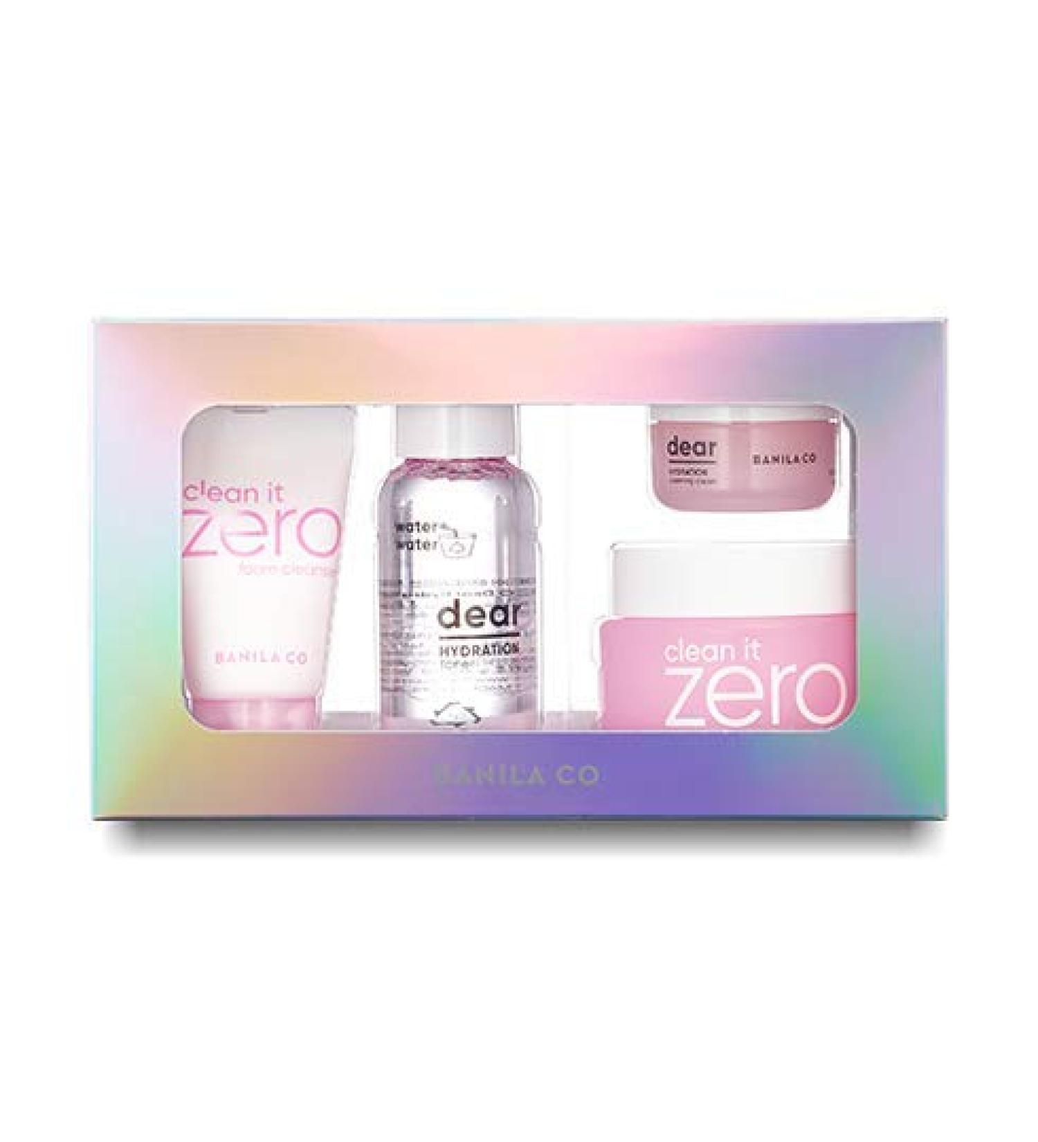 BANILA CO Dear Hydration Skin Starter Set, 4 Piece Skincare Routine, Daily face Regimen Skin Starter Set, Dear Hydration