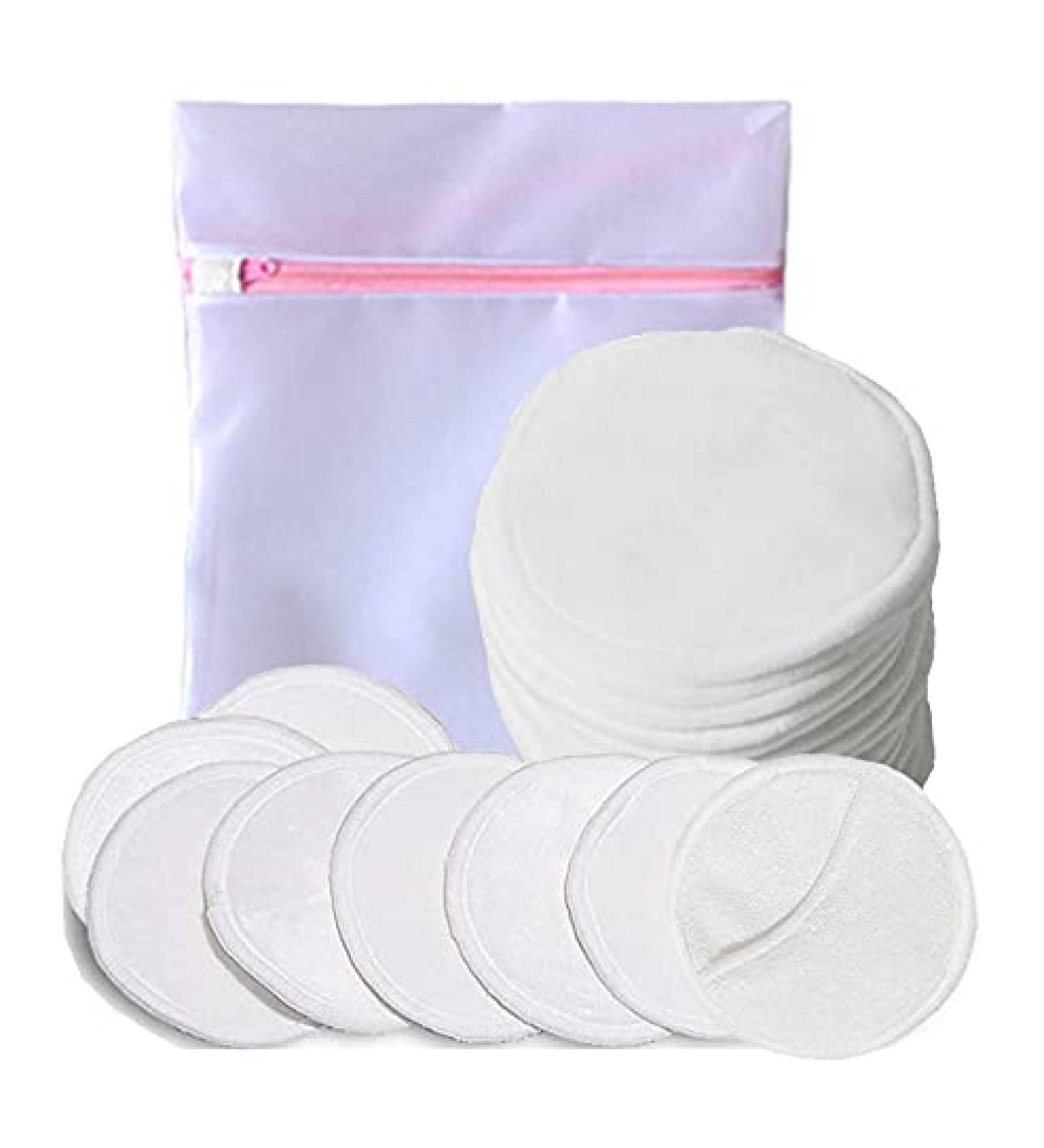 20 Packs Reusable Makeup Remover Pads Facial Clean Bamboo Pads With Washable Laundry Bag Eco-Friendly Bamboo Rounds for All Skin Types 20pcs-white - Buy Online on GoSupps.com