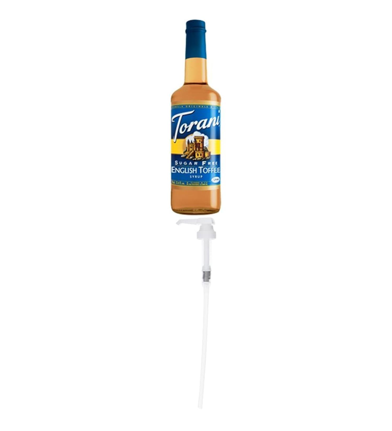 Torani Sugar Free English Toffee Flavor Syrup 750ml and Torani Flavored Flavour Syrup Pump for 750ml