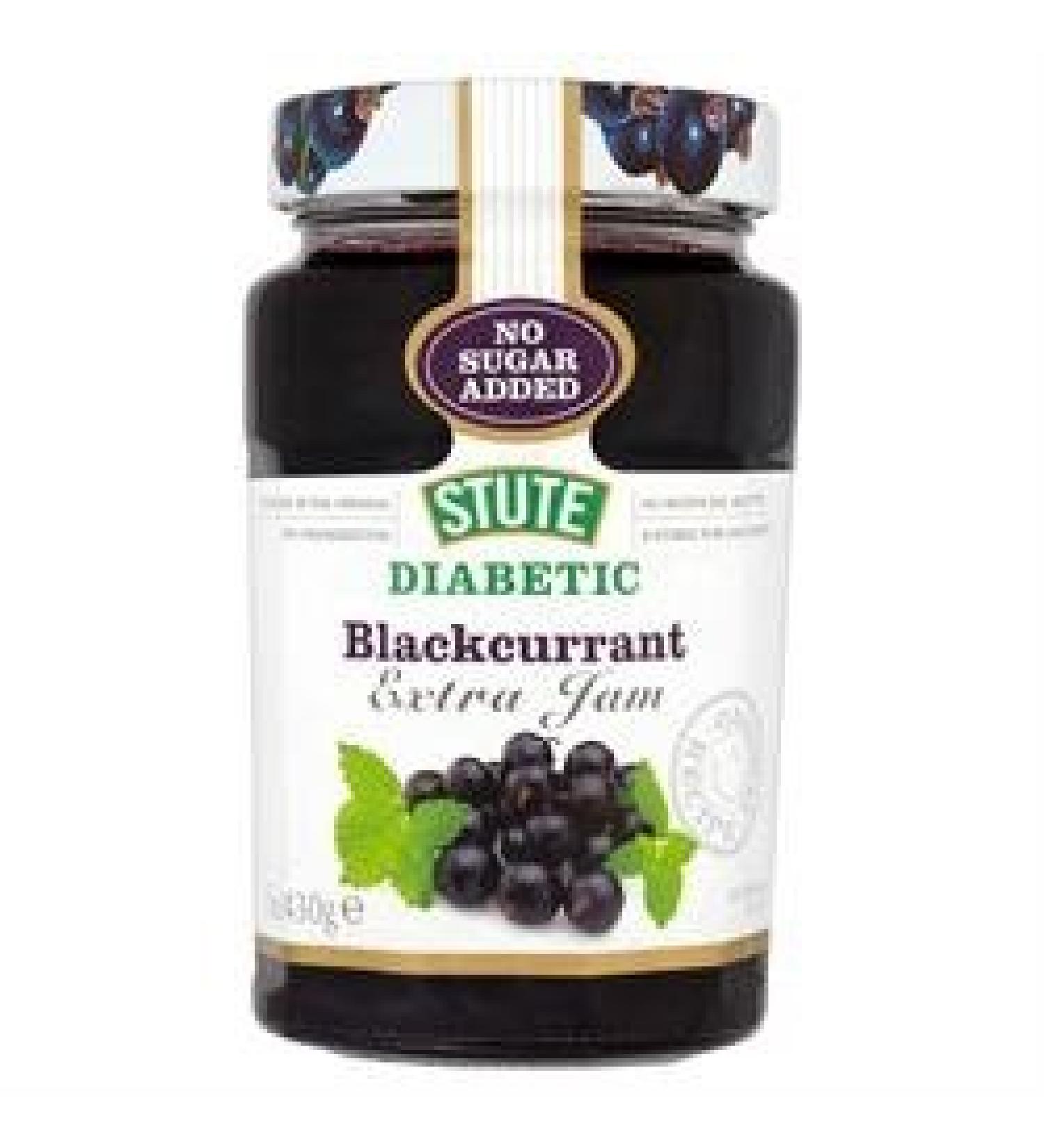 Stute Pack of 5 jars of diabetic blackcurrant jam 430g