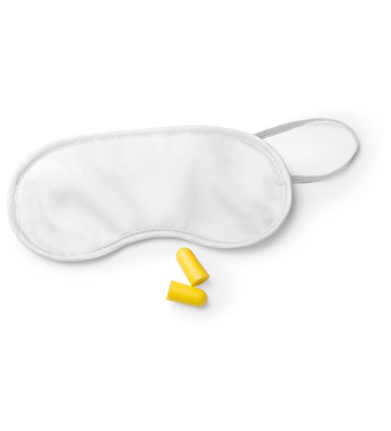 eBuyGB Lightweight Travel Eye Sleep Mask Blindfold and Ear Plug Set for Sleeping and Vacation - 2 Pack (White) 2 White