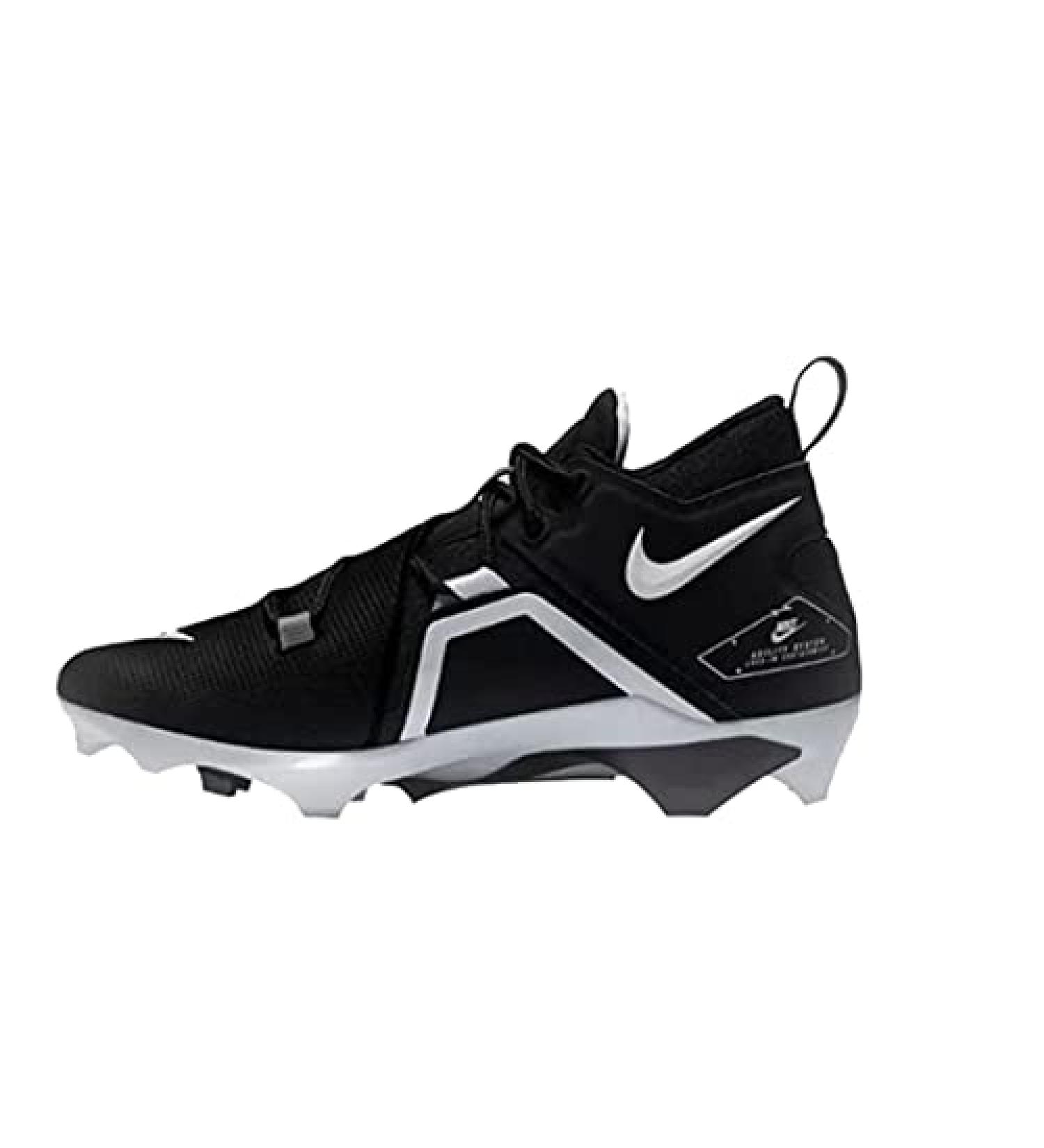 Nike Men's Alpha Menace Pro 2 Mid Football Cleats 10.5 Black/Black/Black/White