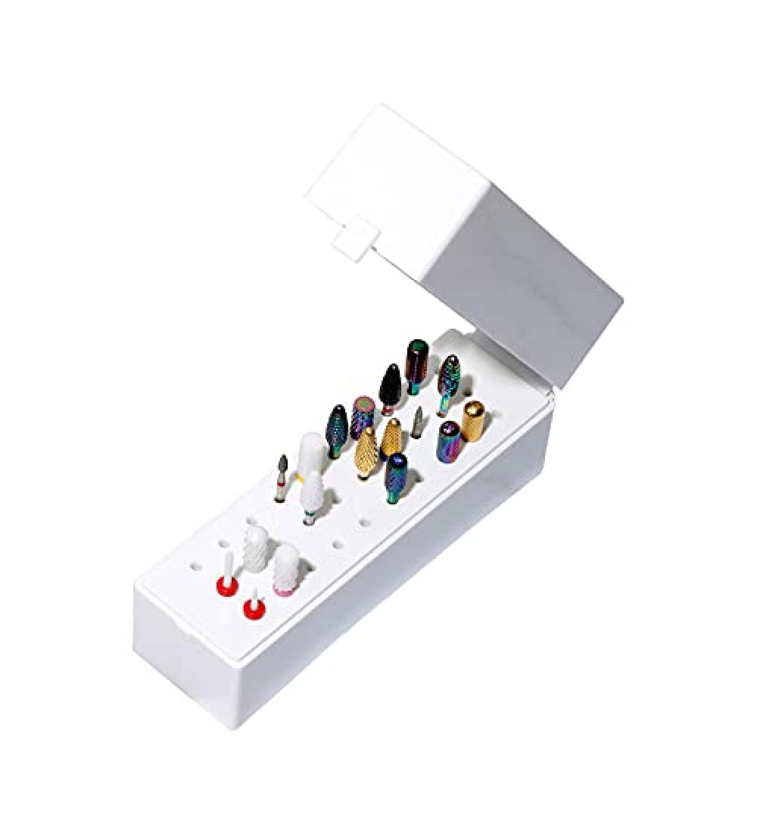 Nail Drill Set & Organizer - 30 Hole Nail Art Display Storage Box for Manicure Tools | International Shipping Available - Buy Online on GoSupps.com