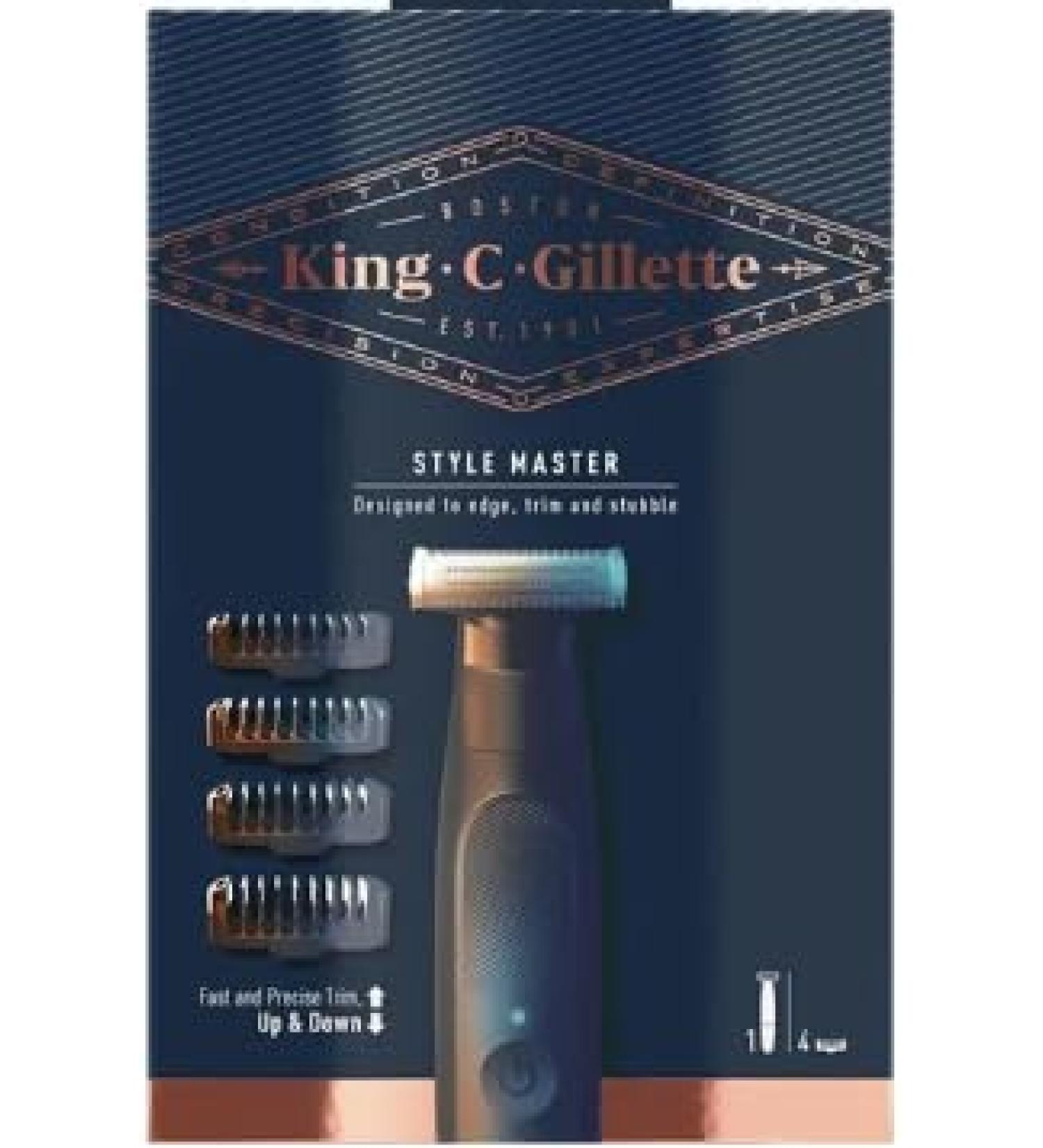 Procter Gamble King C Gillette Electric Shaver Style Master CenterCut technology for deep sharp blade for 6 months 4 interchangeable comb attachments waterproof beard trimmer for men