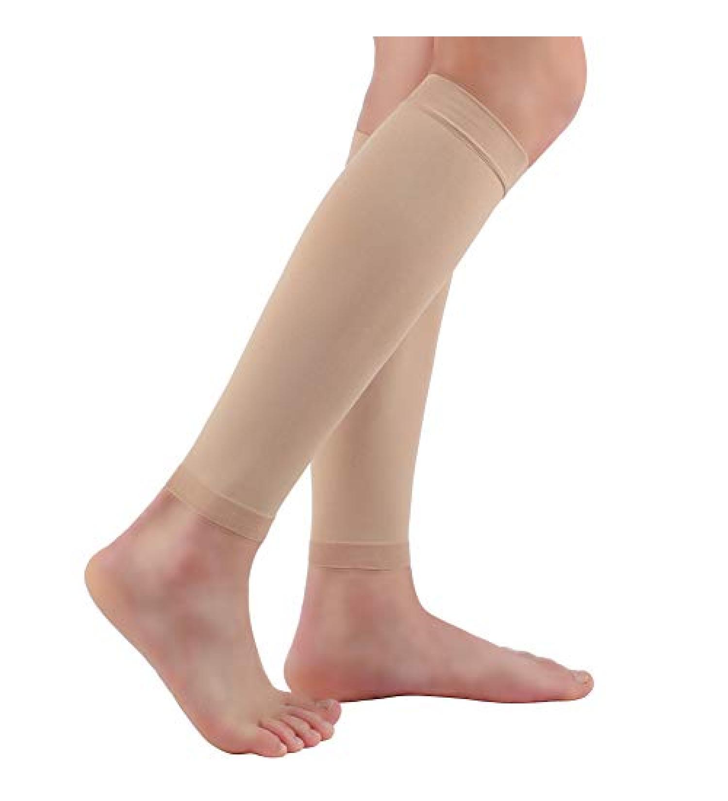 Halsy Women's Footless Compression Socks (20-30mmHg) - 2 Pairs for Swelling, Shin Splint, Varicose Veins - Medical Calf Compression Sleeve for Nurses & Maternity - Buy Online on GoSupps.com