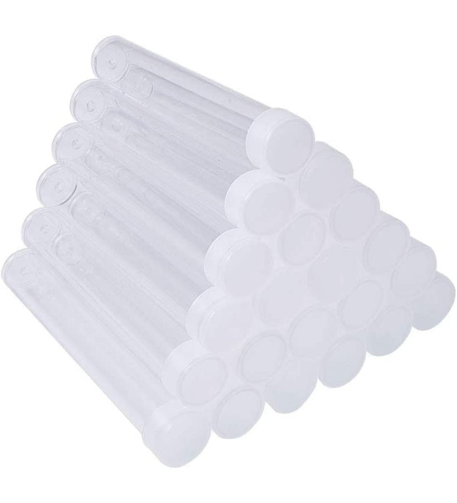 PandaHall 100pcs Clear Plastic Tube Bead Containers - Small Empty Storage Tubes Set for Beads with Lid - 15ml Transparent Organizers Boxes (75x13mm) - Pack of 100 - Buy Online on GoSupps.com