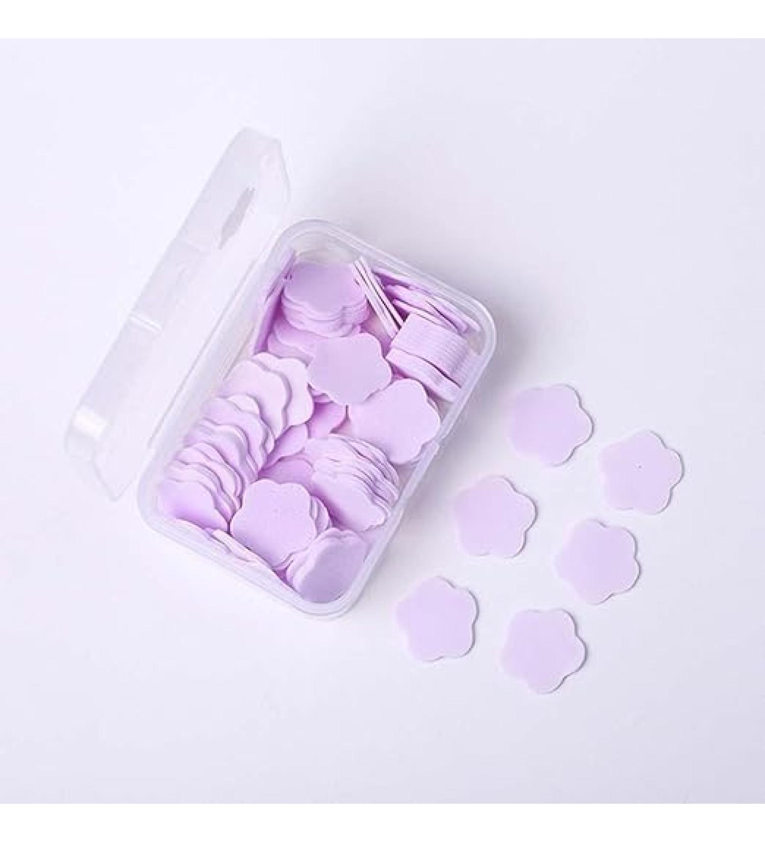 100 Pcs Purple Mini Portable Travel Soap Paper Sheets Flower Shape Disposable Paper Soap Flakes Hand Wash Cleaning Washing Hand Toiletry Paper Soap Sheets Foot and Hand Care Hand Wash - Buy Online on GoSupps.com