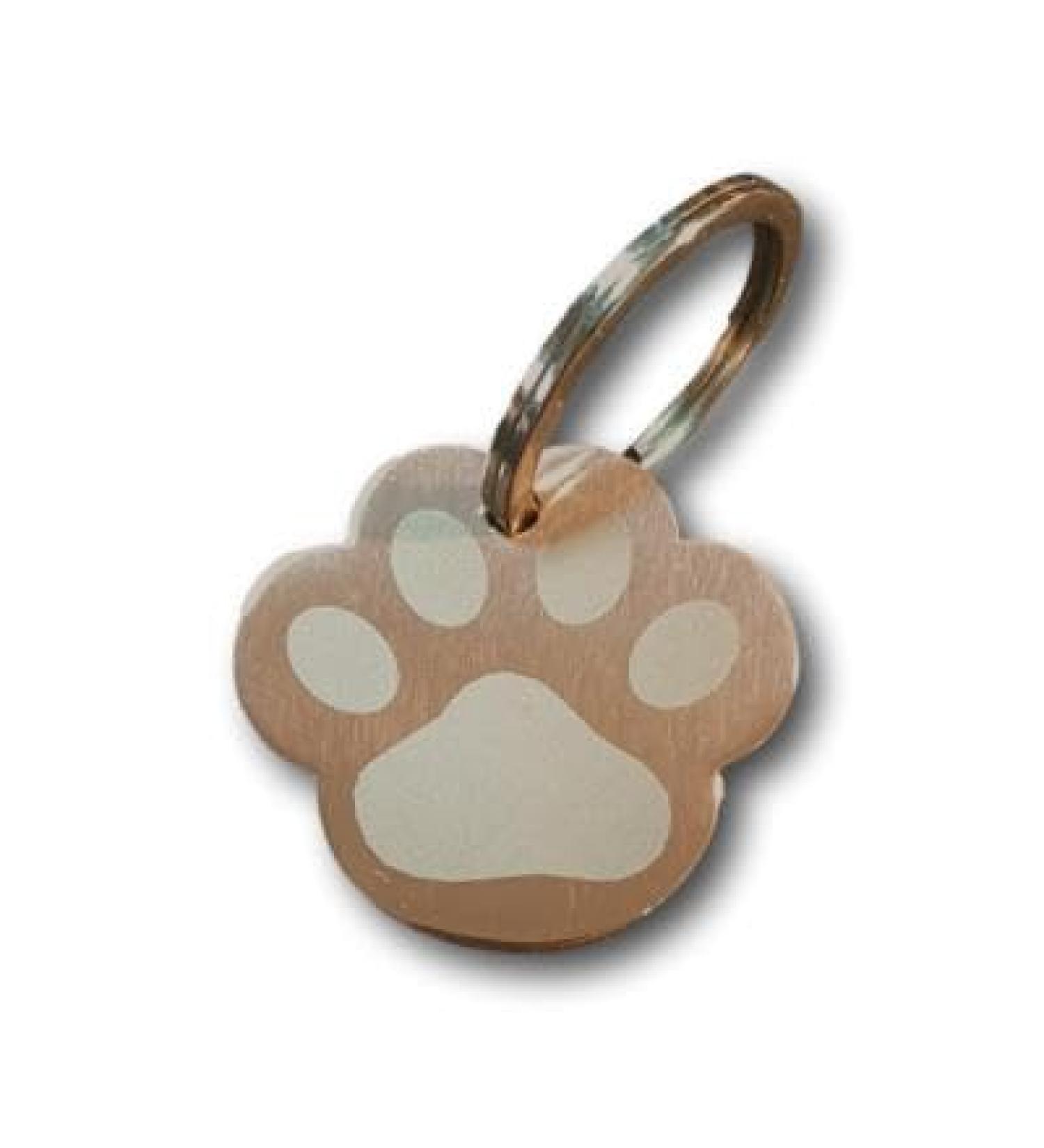 Dog stainless steel in paw shape with engraving - animal brand dog cat puppy 3 sizes 6 colors (S 25mm x 23mm rose gold) S 25mm x 23mm rose gold