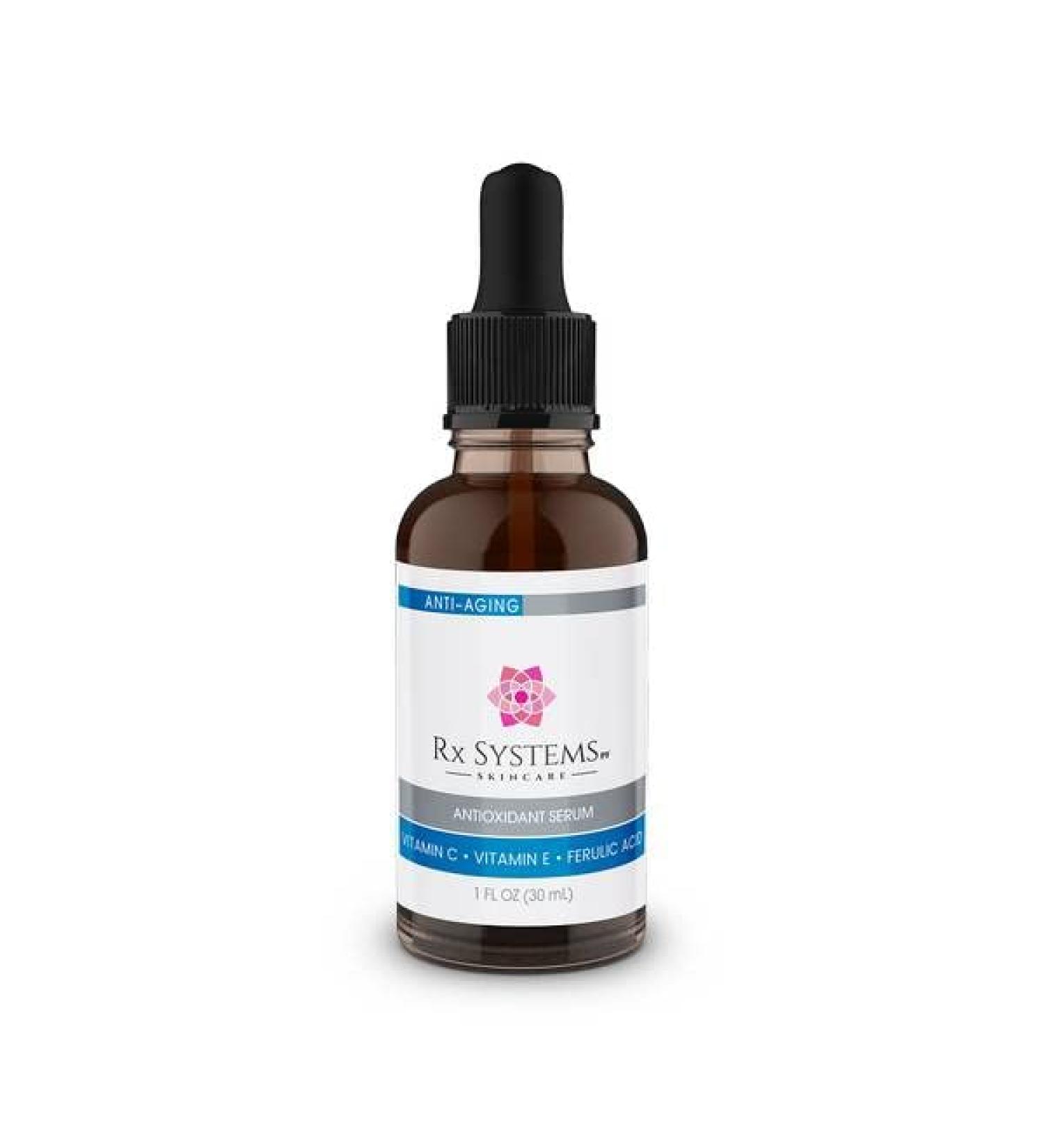Antioxidant Serum C - 20% Vitamin C Face Serum for Glowing Skin Anti-Aging UV Protection - Brightens Skin Helps Blemishes - RX Systems PF - Buy Online on GoSupps.com