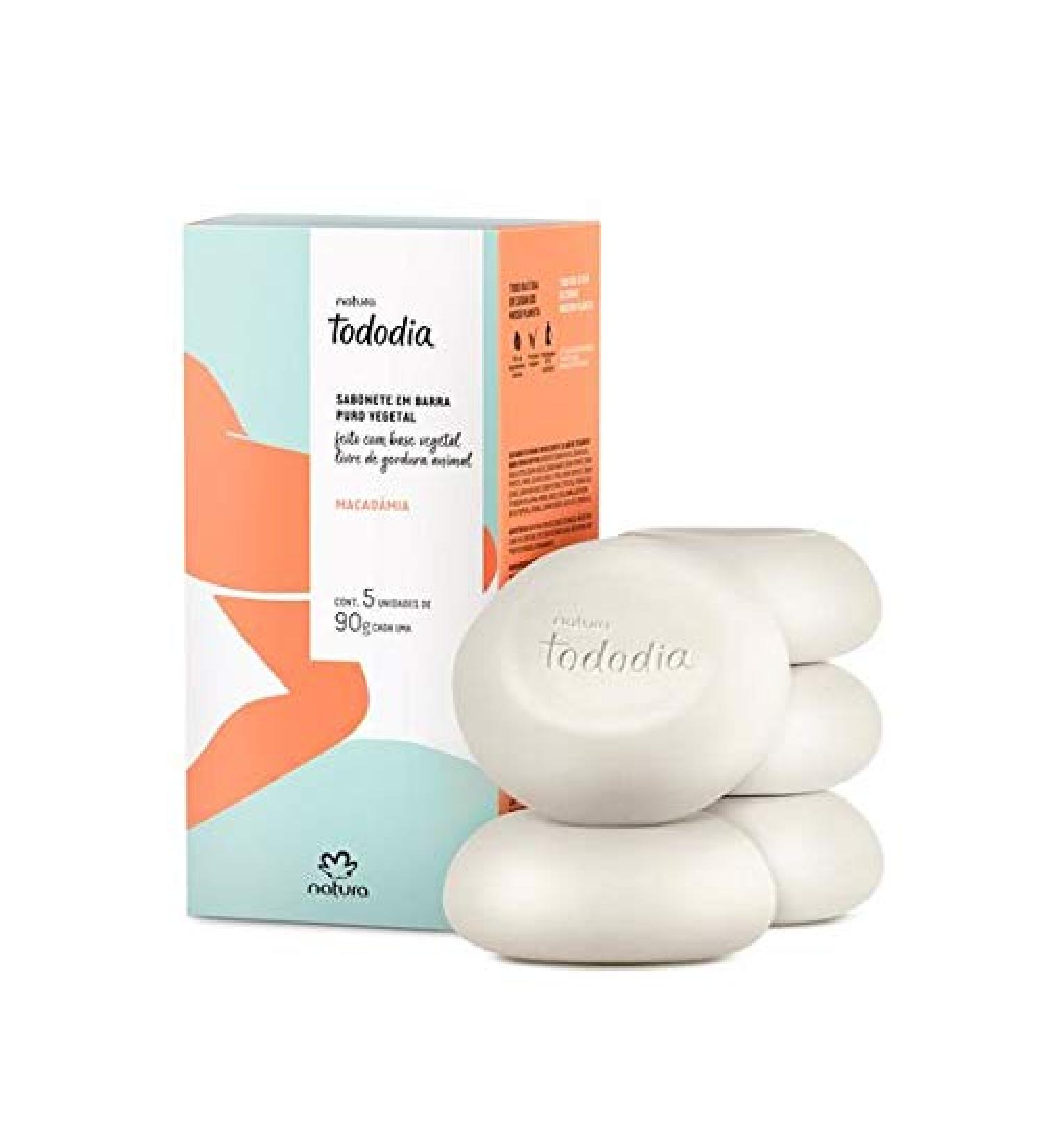 Natura - Linha Todo Dia (Macadamia) - Sabonetes em Barra Puro Vegetal (5 x 90 Gr) - (Natura - Every Day (Macadamia) Collection - Pure Vegetable Bar Soaps (5 X 3.17 Net Oz))