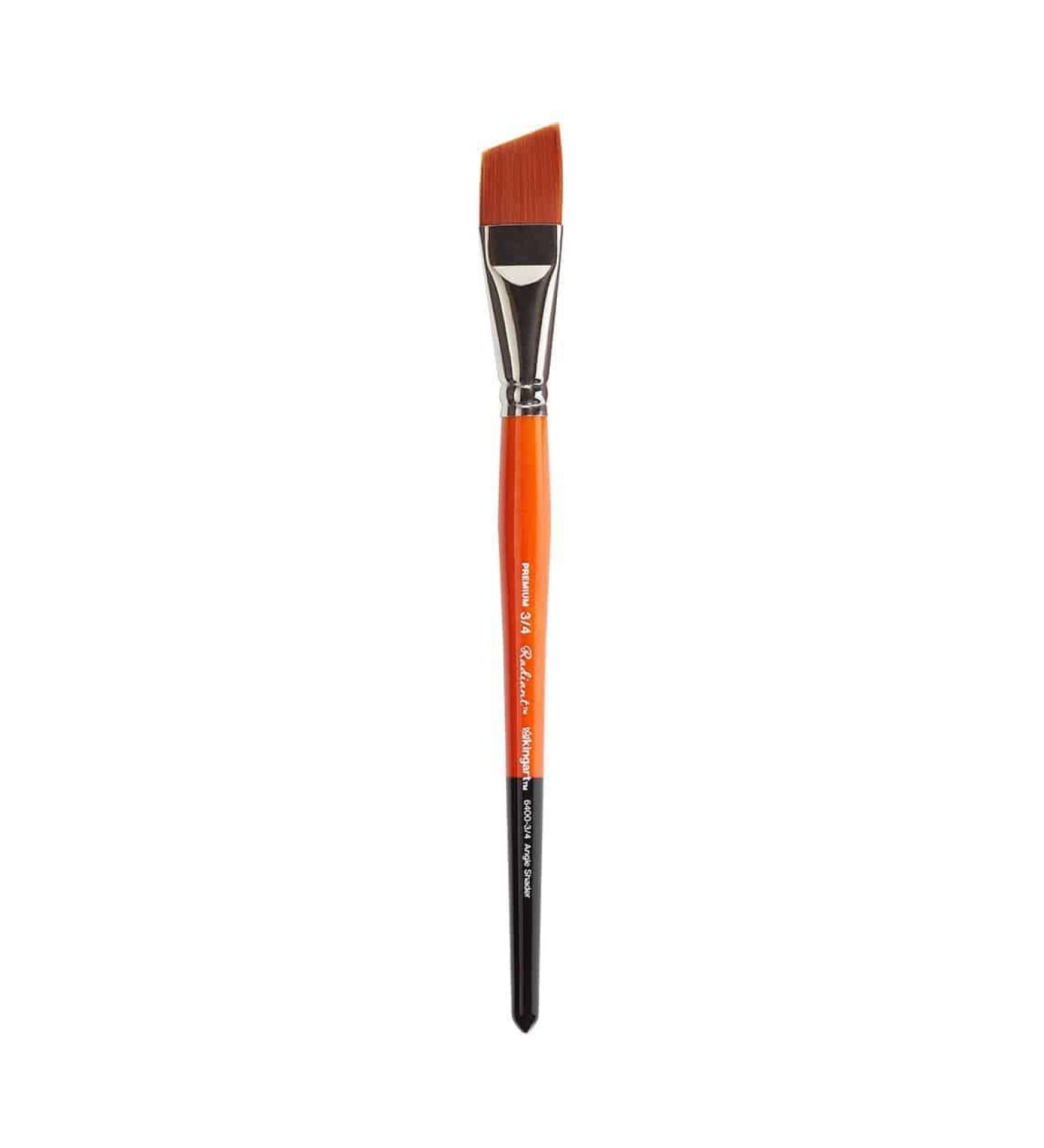 KINGART Radiant 6400-3/4 Angle Series Premium Golden Synthetic Brush - 3/4 Orange for Acrylic, Oil, Watercolor - Buy Online on GoSupps.com