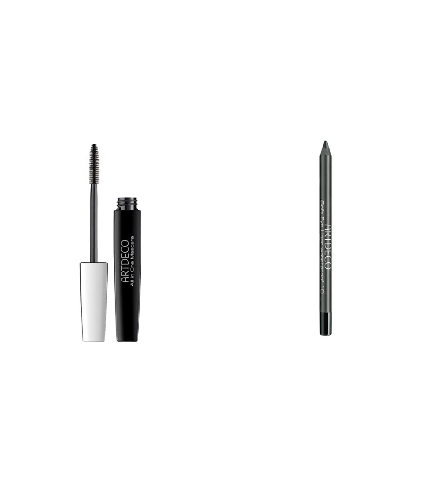 Artdeco 1180-02012 All in One Mascara 01 Black 10 ml & 1180-21105 Crayon Contour Yeux R sistant l'Eau 10 Black 1 2 g - Buy Online on GoSupps.com