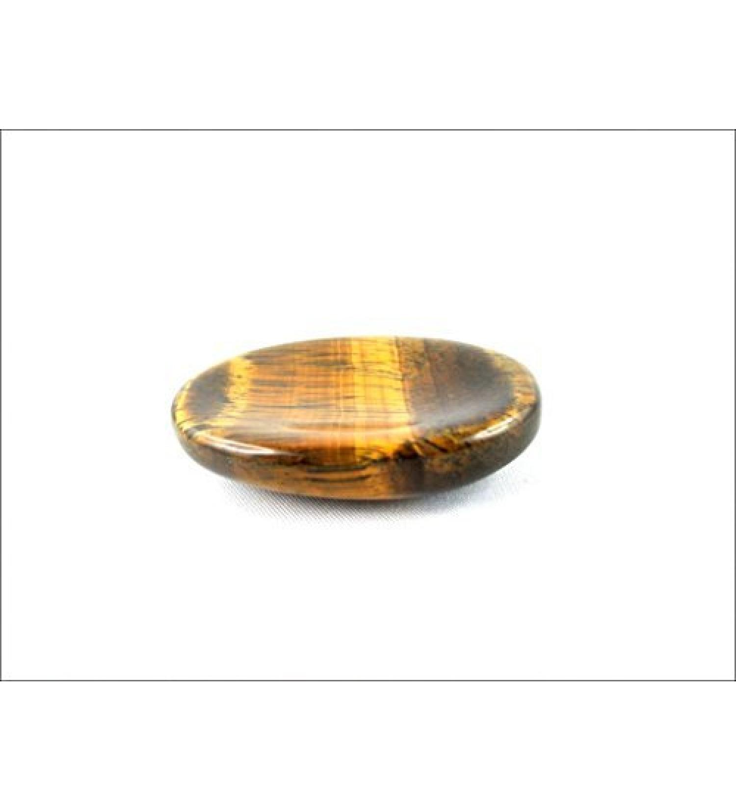 Jet International Tiger Eye Worry Stone - Handmade A++ Crystal-Free Stress Relief Tool with 40-Page Crystal Therapy Booklet - Perfect for Palm & Thumb Use - Buy Online on GoSupps.com