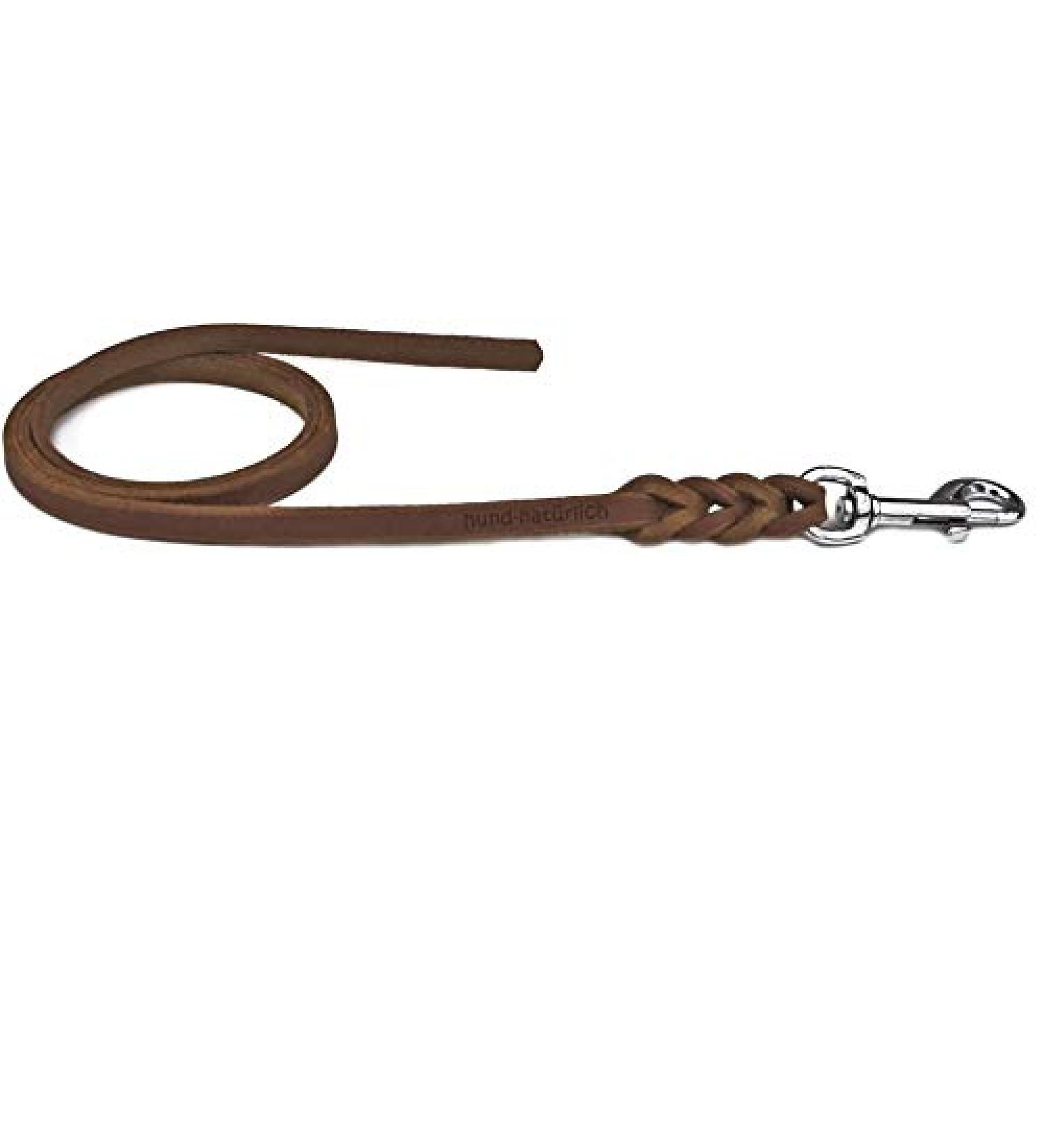 Fat leather leash leather leash for dogs 5m 7.5m 10m (5m x 8mm brown chrome) 5m x 8mm brown chrome hook