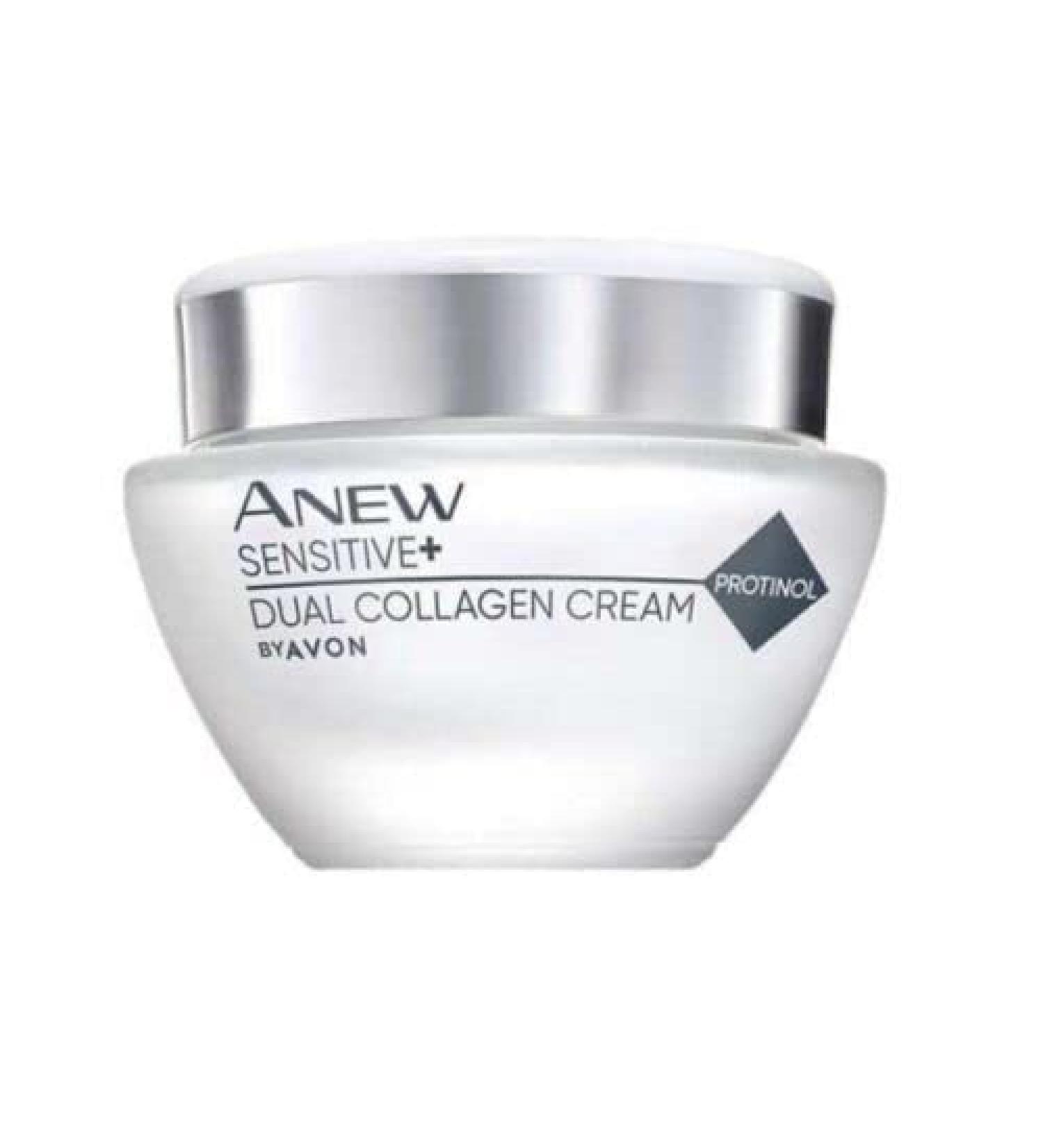 Avon Anew Sensitive+ Protinol Dual Collagen Face Cream 50ml NEW Boxed - Plus 5 Beauty 1st Ltd Gift Voucher