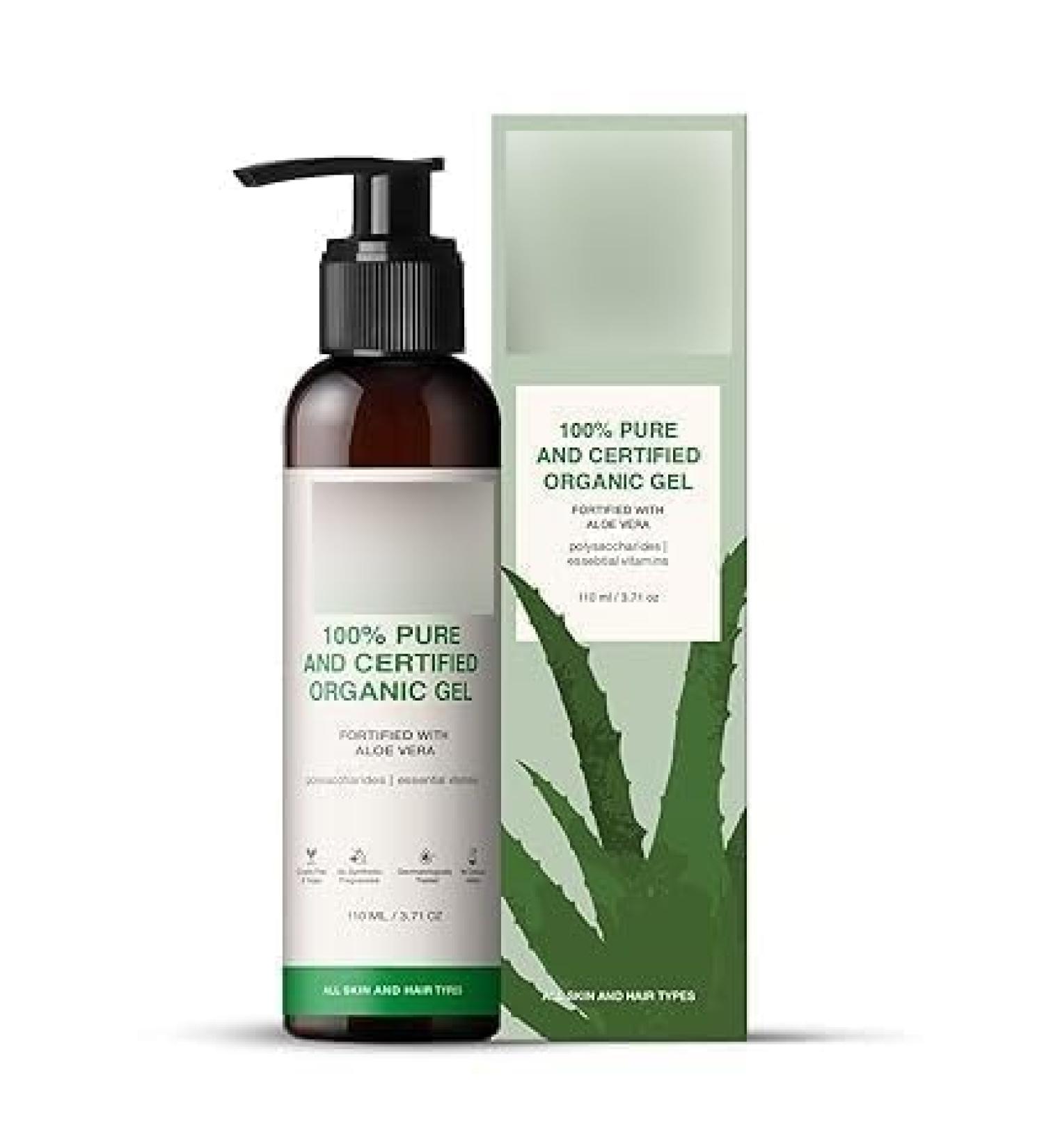 Juicy Chemistry Organic Aloe Vera Gel 110 ml Multipurpose Gel | Fresh and Soothing | Free from Parabens Sulphates Mineral Oils | For Men & Women - Buy Online on GoSupps.com