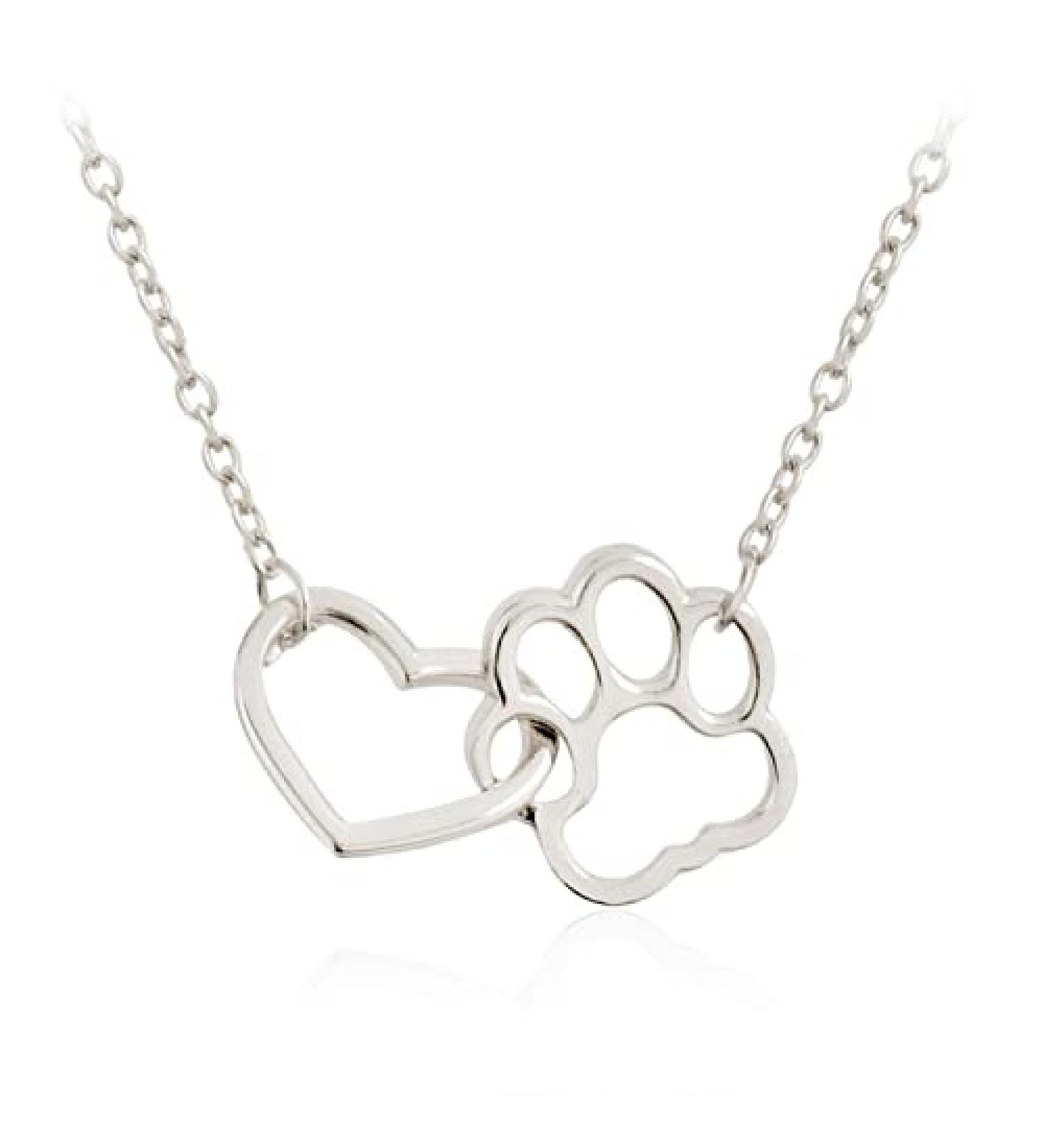 Fuqimanman 2020 Gold Silver Paw Print Necklace - Unique Heart Pendant for Pet Lovers - Buy Online on GoSupps.com