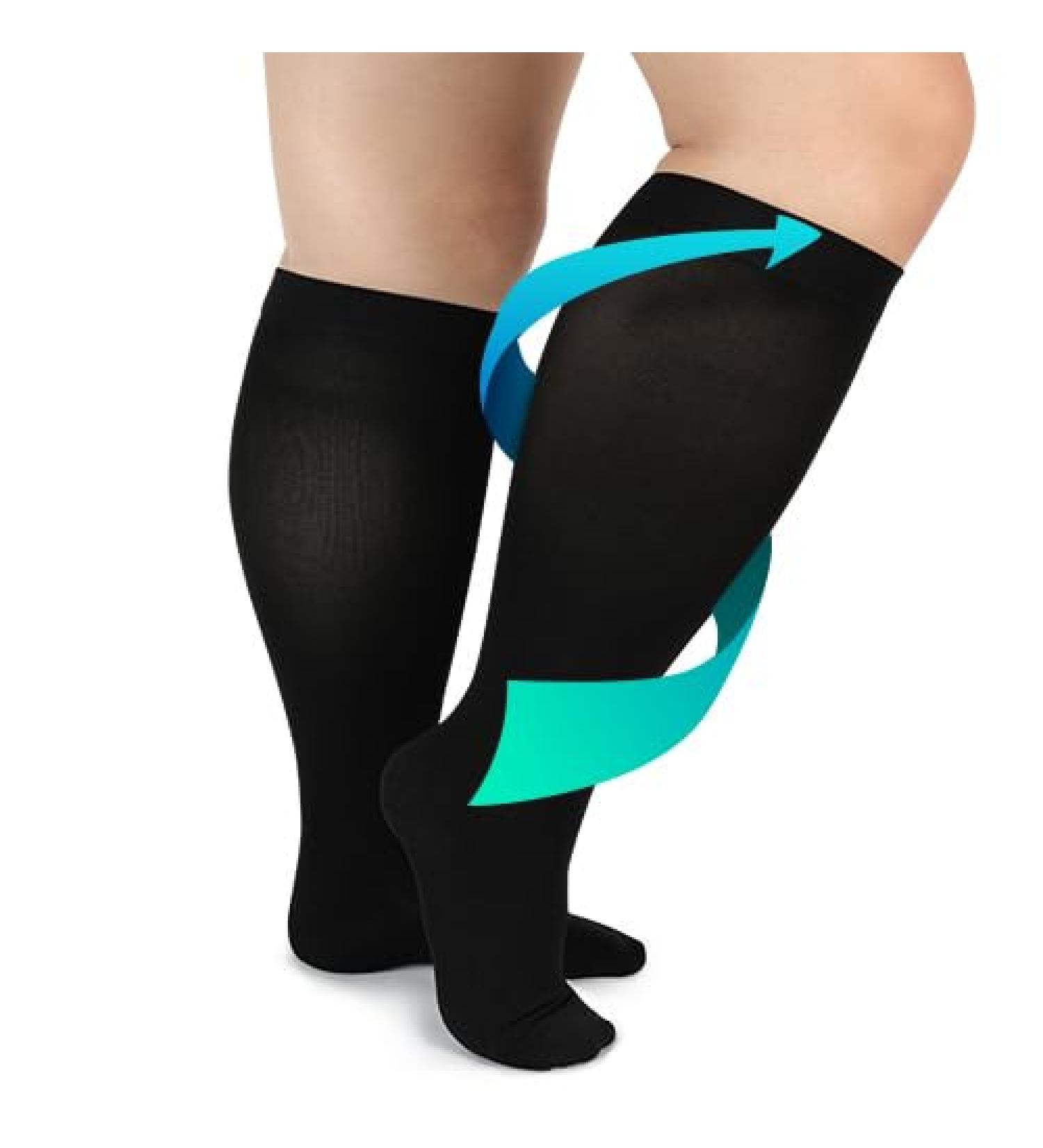 FITTOO Plus Size Compression Socks 20-30mmHg for Men & Women | Relief for Shin Splints Varicose Veins & Calf Pain | Closed Toe Graphite 3X-Large - Buy Online on GoSupps.com