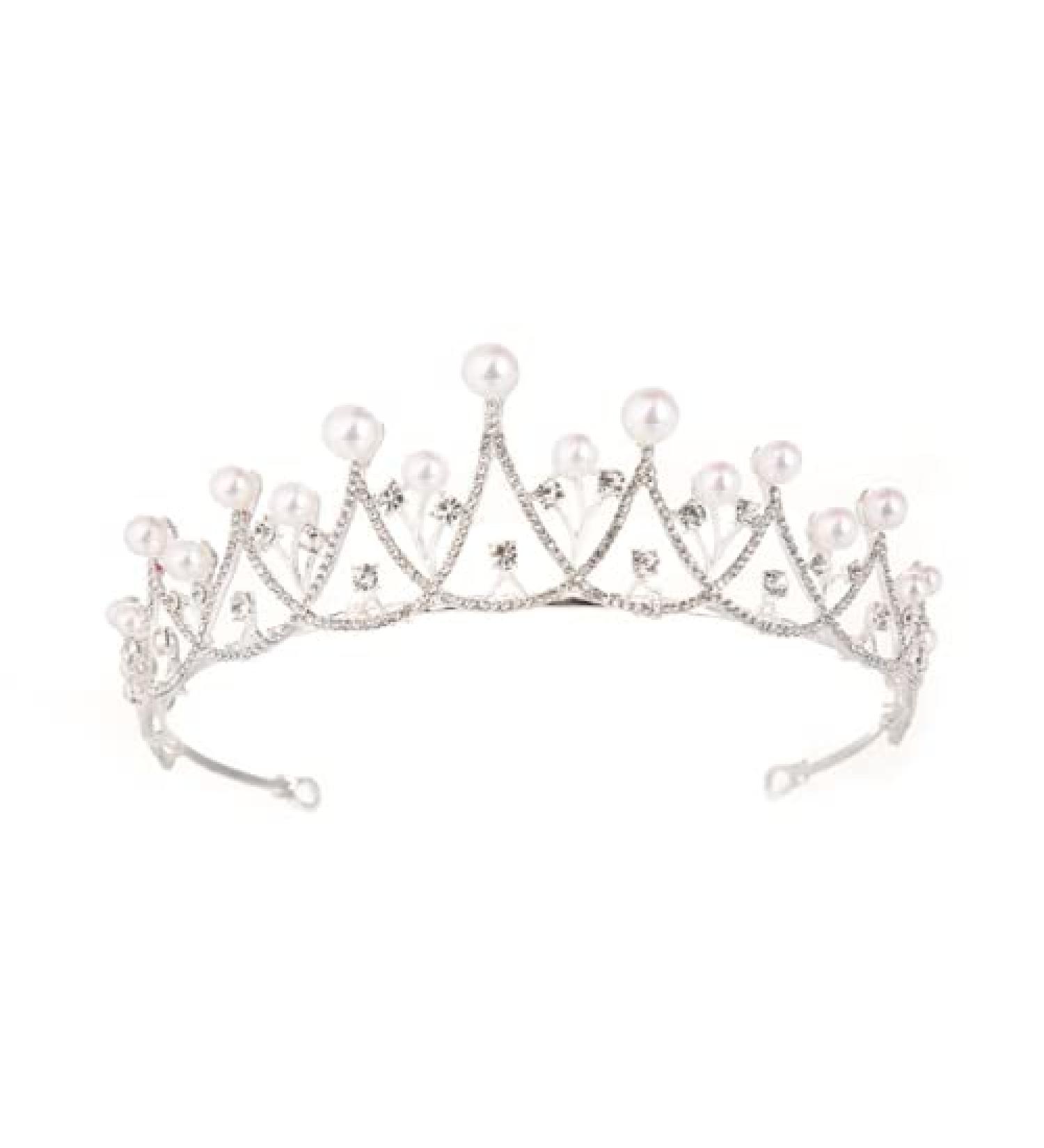 JORCEDI Pearl Tiara Crown - Elegant Wedding Bridal Accessory for Pageants, Cosplay, Prom & Birthdays - Buy Online on GoSupps.com